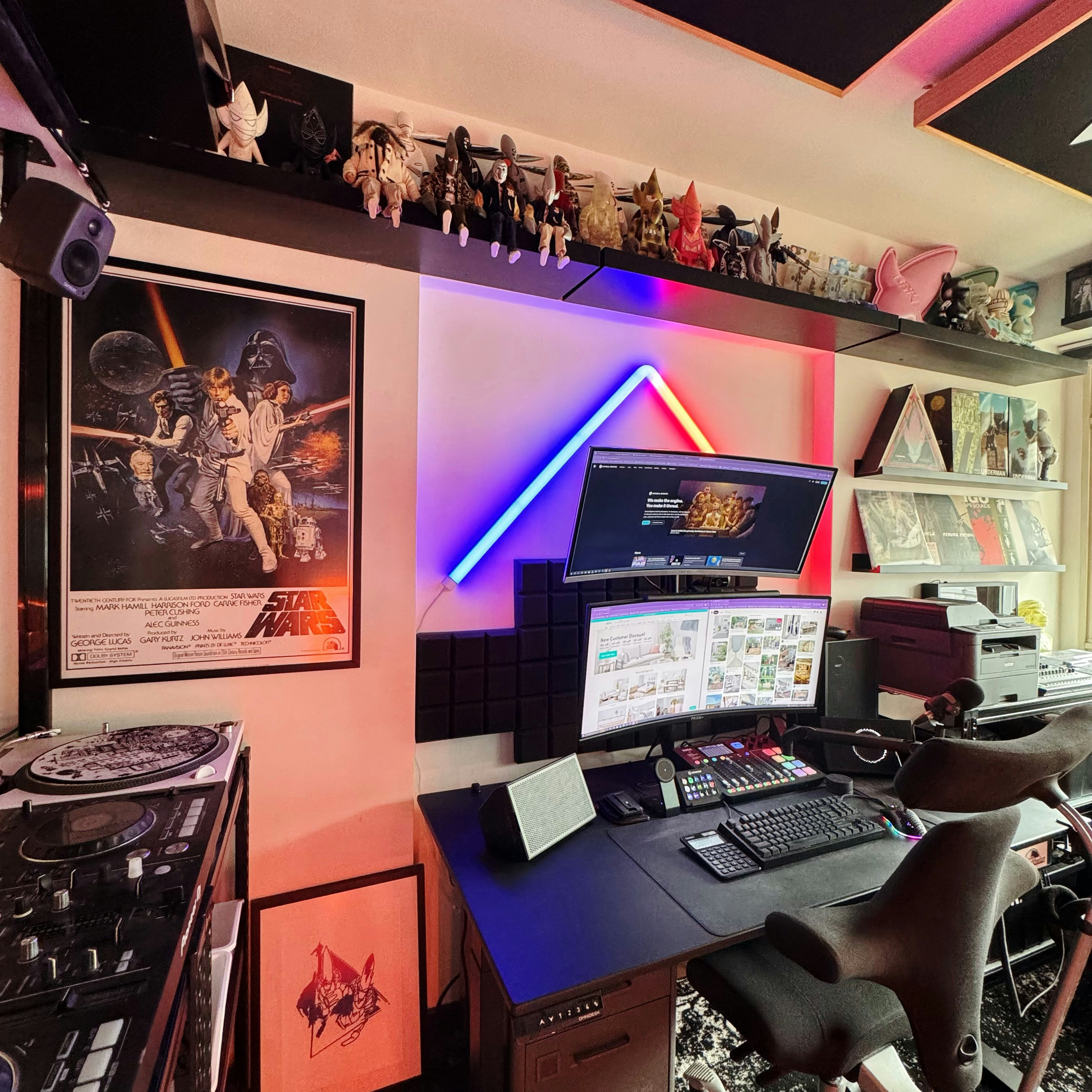 $31K Renovation Budget 5-Room HDB Mid-Century & Eclectic - Star Wars-themed workspace, Darth Vader poster, Star Wars movie