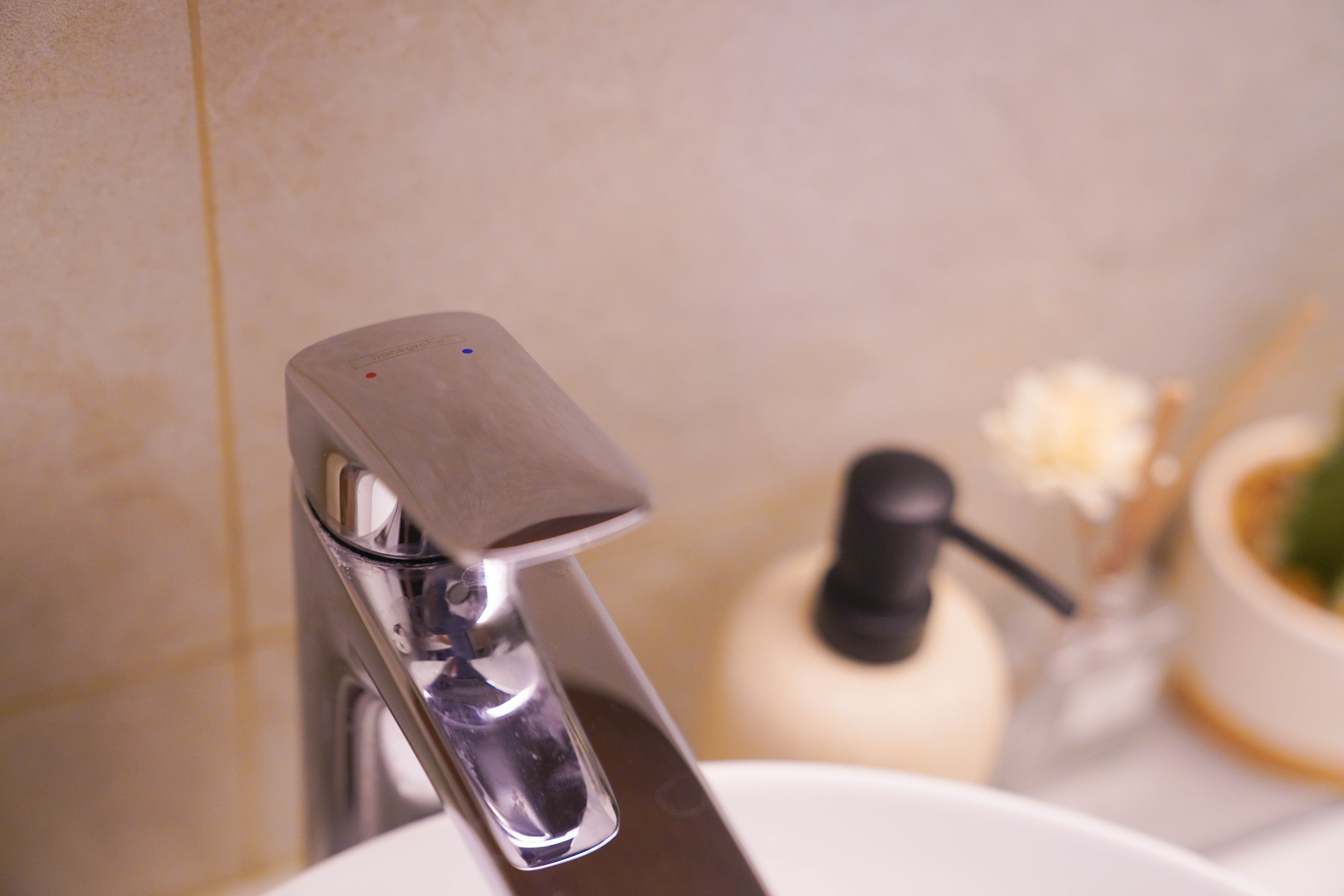 Resort-like Common Bathroom (+Smart Toilet @ $450) - Modern bathroom sink, chrome faucet, sleek design, illuminated chrome