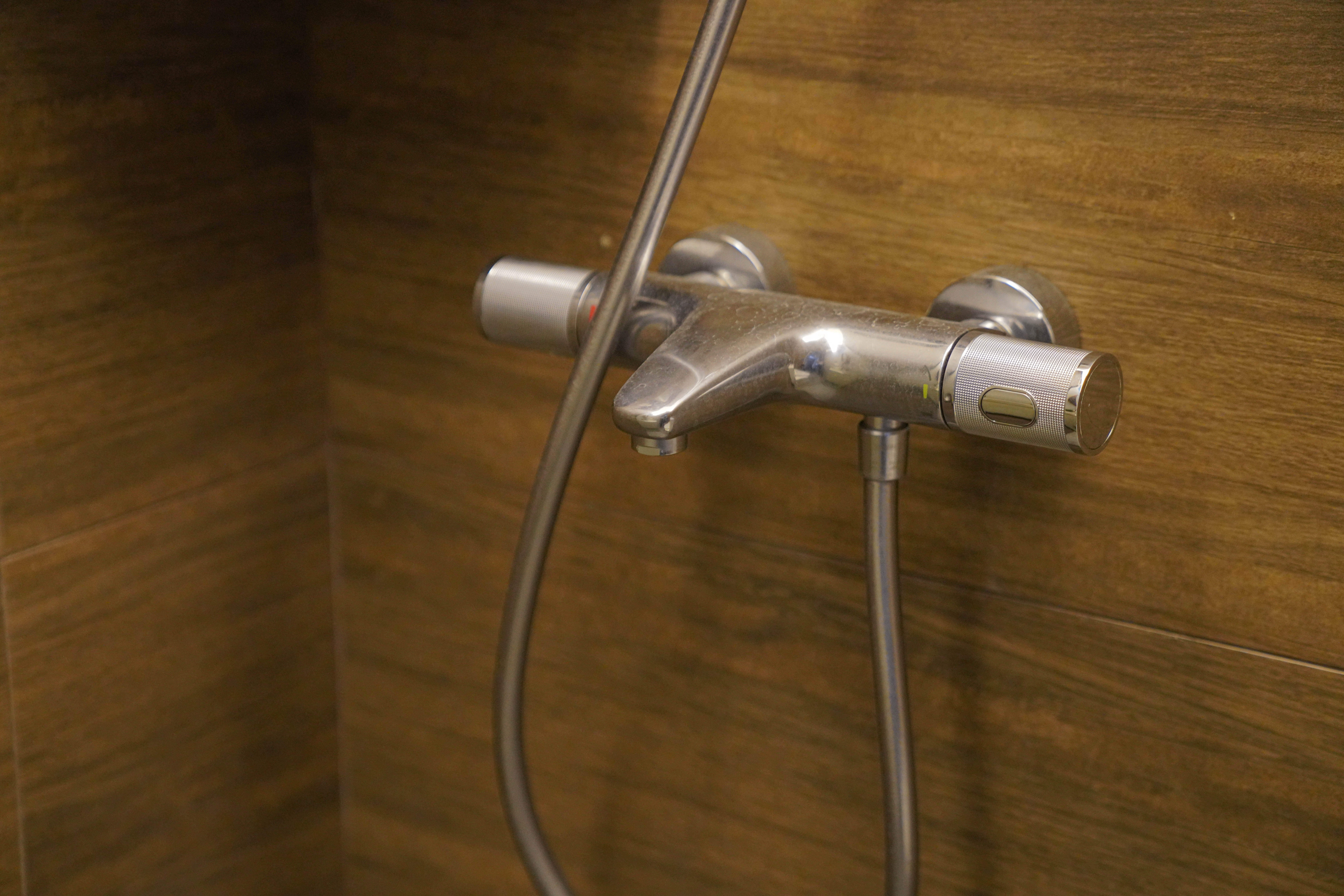 Resort-like Common Bathroom (+Smart Toilet @ $450) - Showerhead, metallic, wall-mounted, chrome finish, sleek design, modern