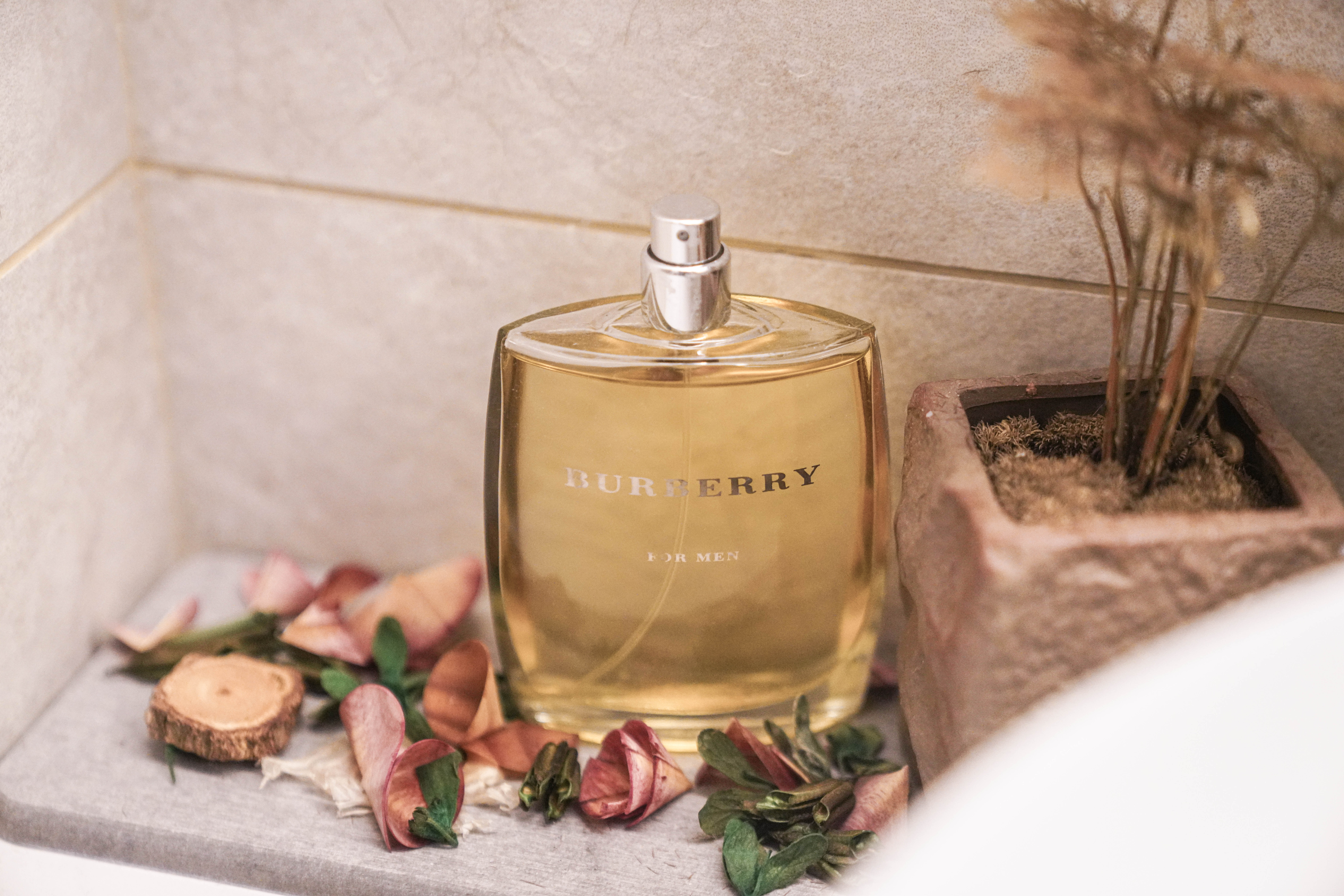 Resort-like Common Bathroom (+Smart Toilet @ $450) - Burberry men's cologne, elegant bottle, luxurious packaging, soft beige