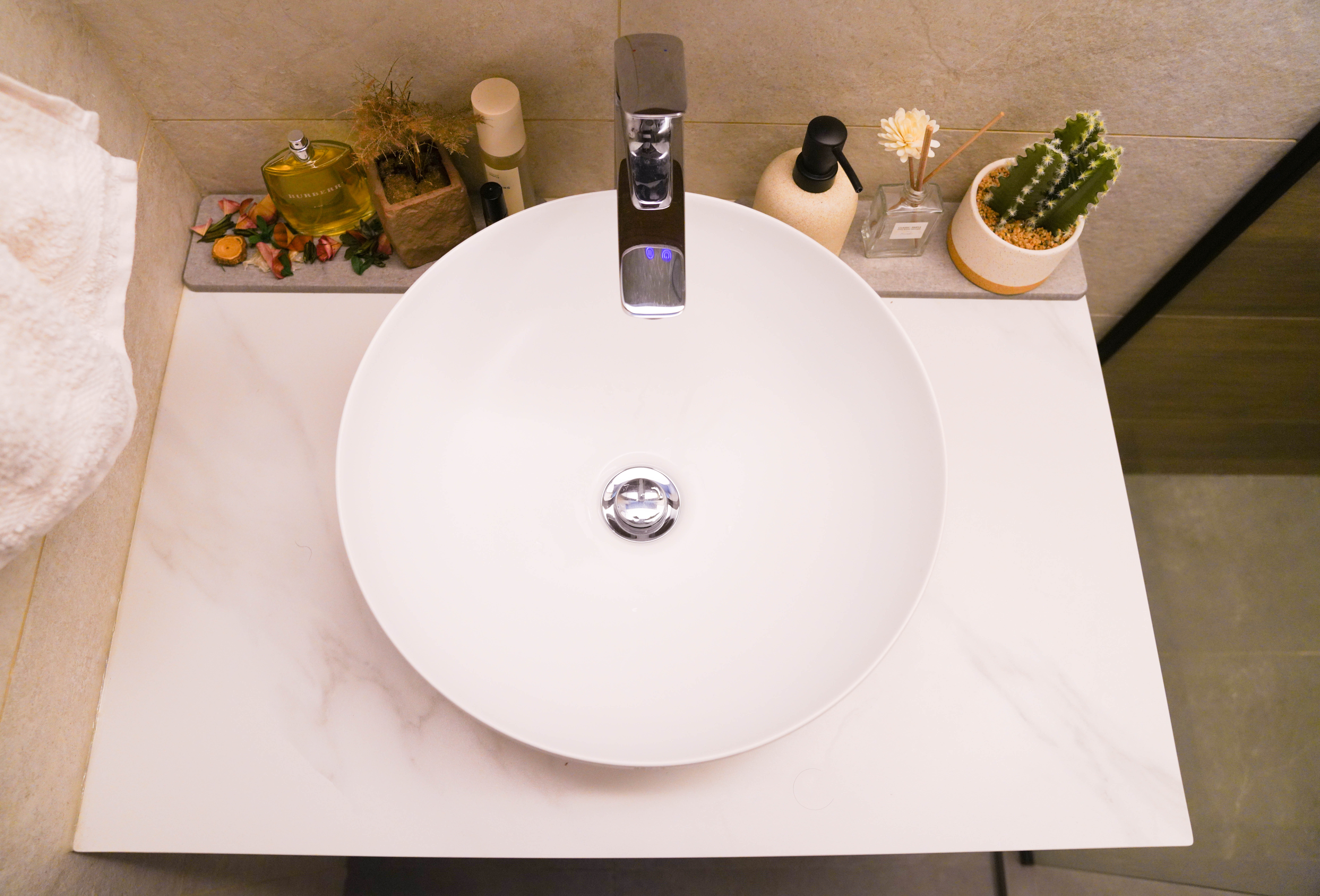 Resort-like Common Bathroom (+Smart Toilet @ $450) - Bathroom vanity, white sink, modern design, minimalist decor, white