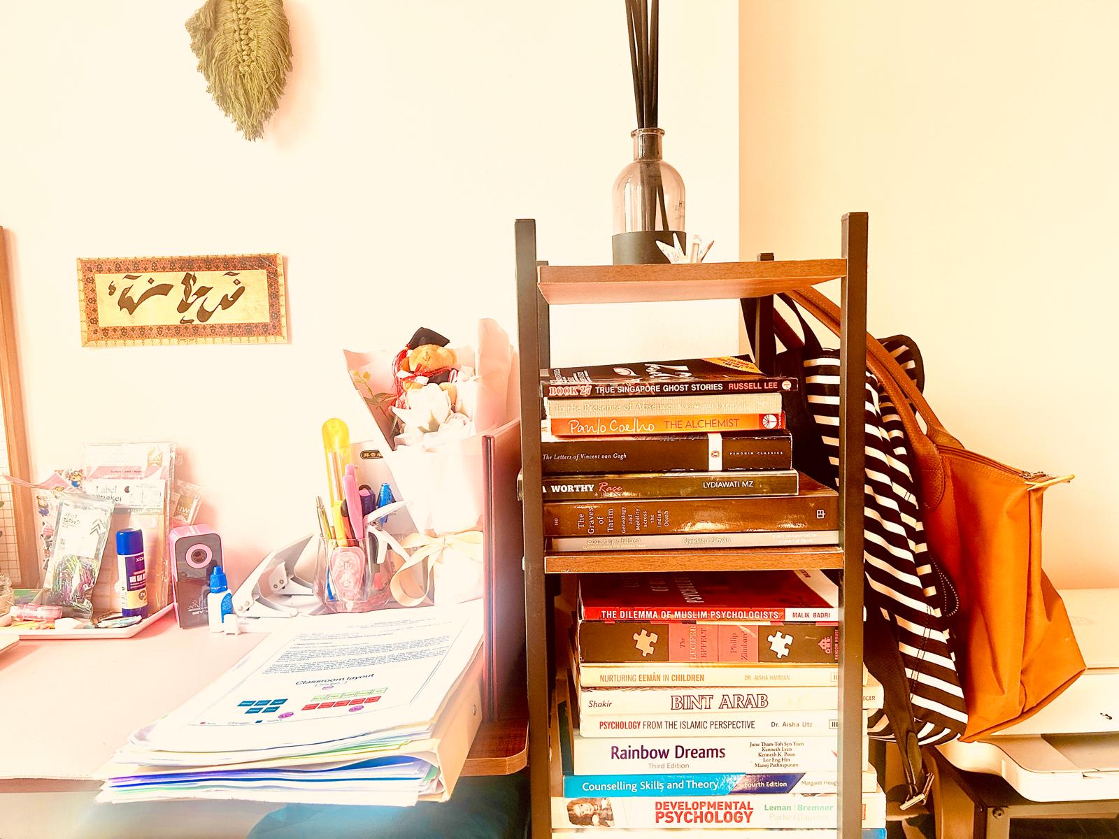 Airy and Inviting: A $26K Bohemian Mediterranean 4-RM BTO - desk, study, books, shelf, educational, psychology, development