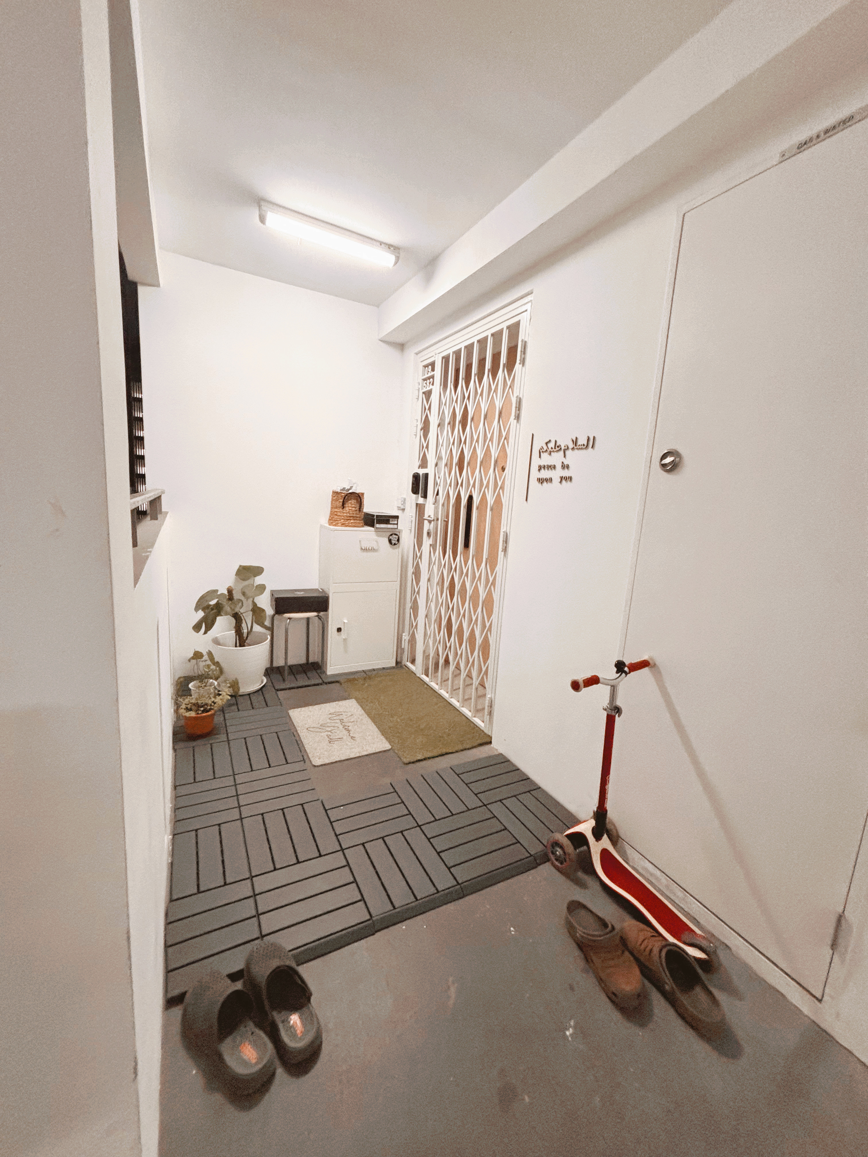 Entrance Glow-Up: Revamping Our Welcoming Space, One Detail at a Time! - White hallway, indoor setting, small room, white