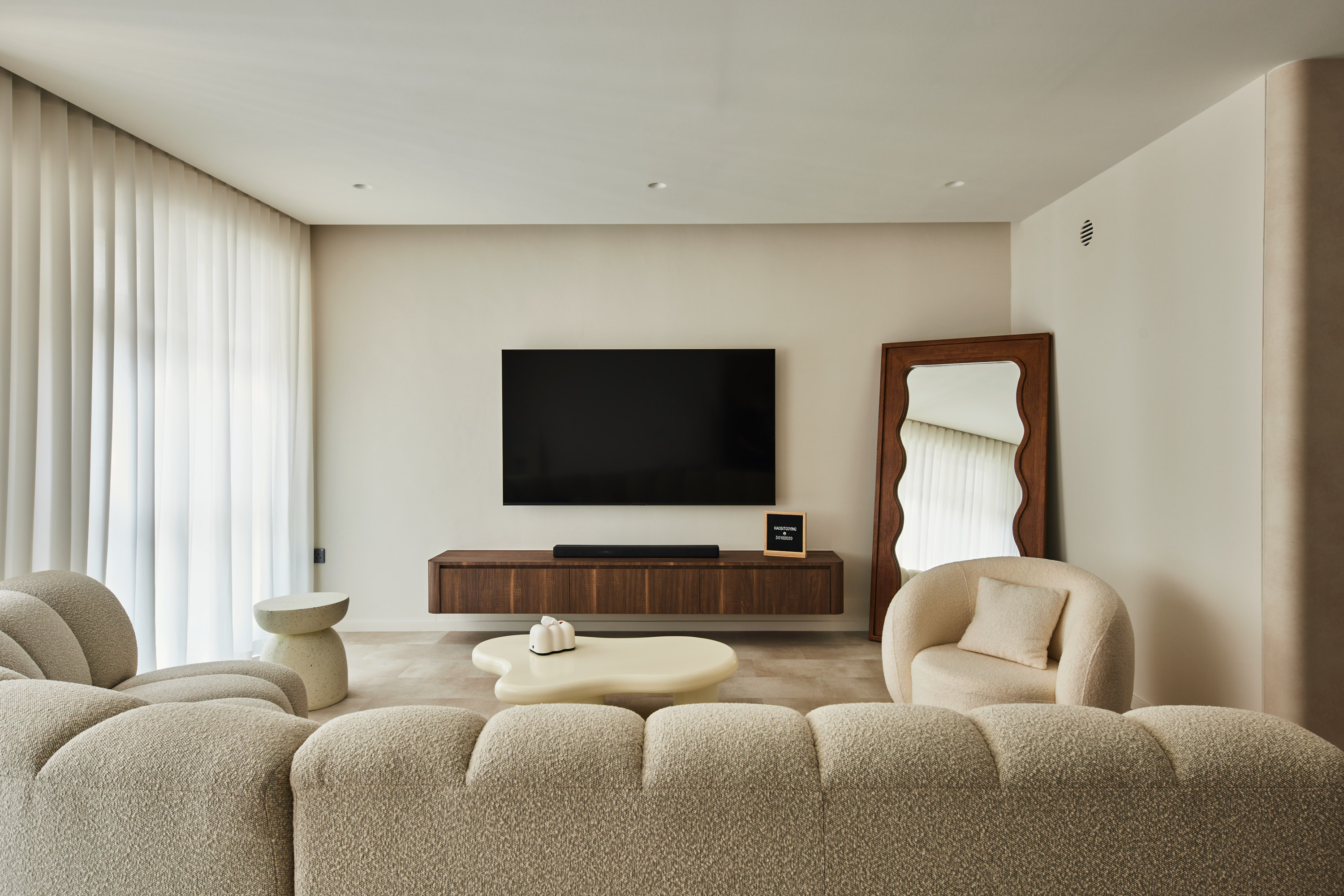 The One With The $80K Glow-Up: Our Modern-Minimalist 5-Room HDB 🏡 - Modern minimalist living room, neutral color palette