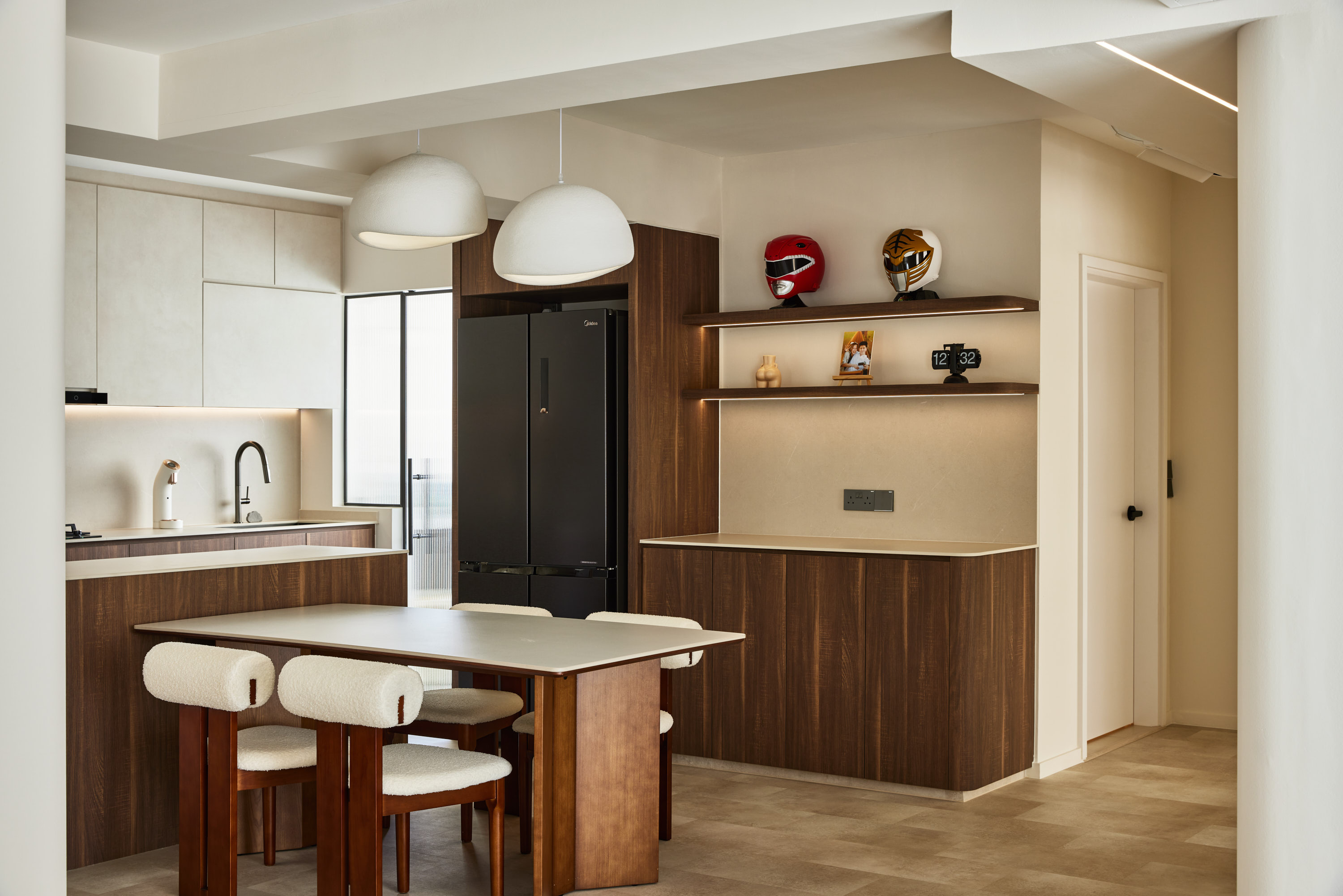 The One With The $80K Glow-Up: Our Modern-Minimalist 5-Room HDB 🏡 - Modern kitchen with minimalist design, wooden cabinets