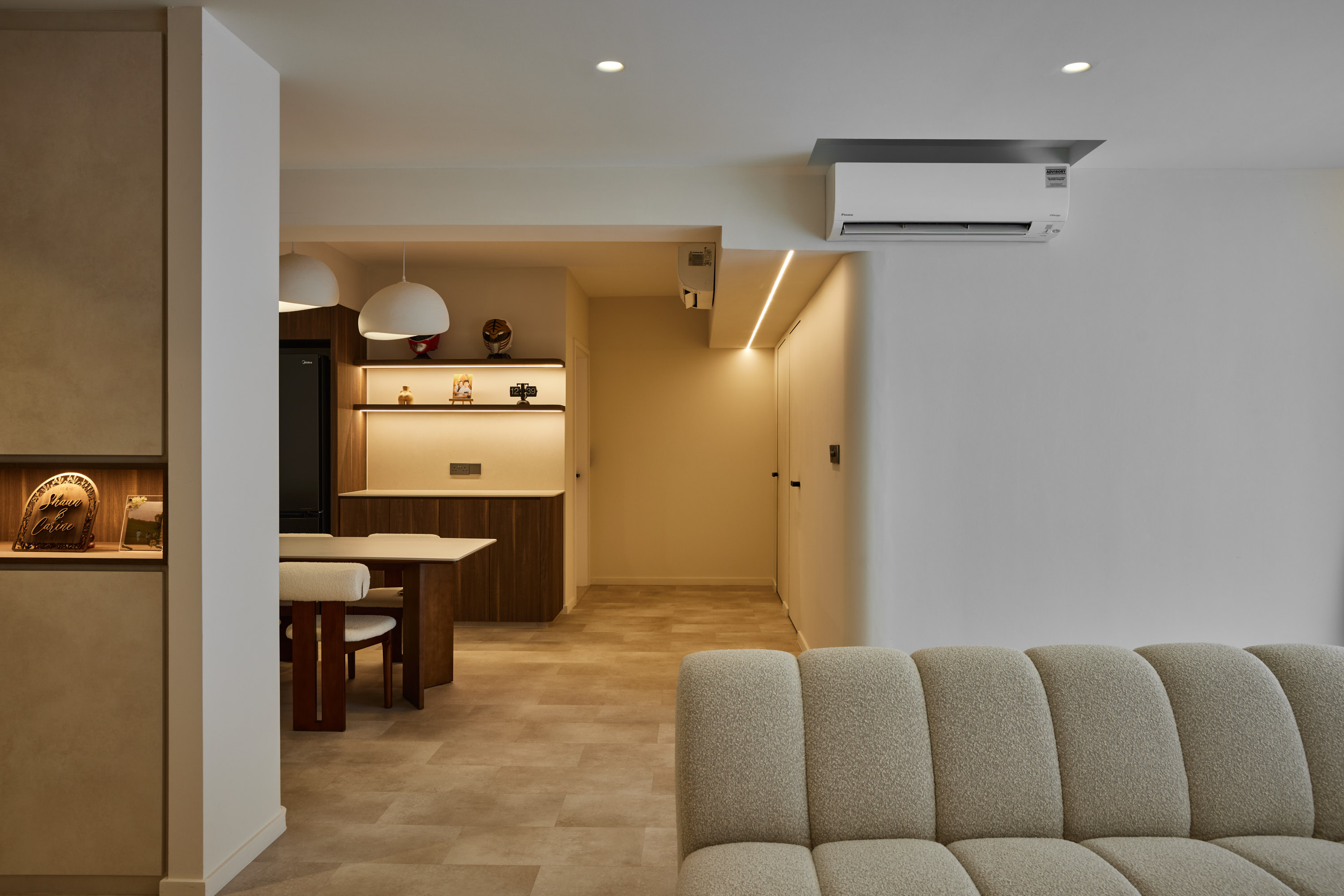 The One With The $80K Glow-Up: Our Modern-Minimalist 5-Room HDB 🏡 - Modern kitchen and living room interior, minimalist