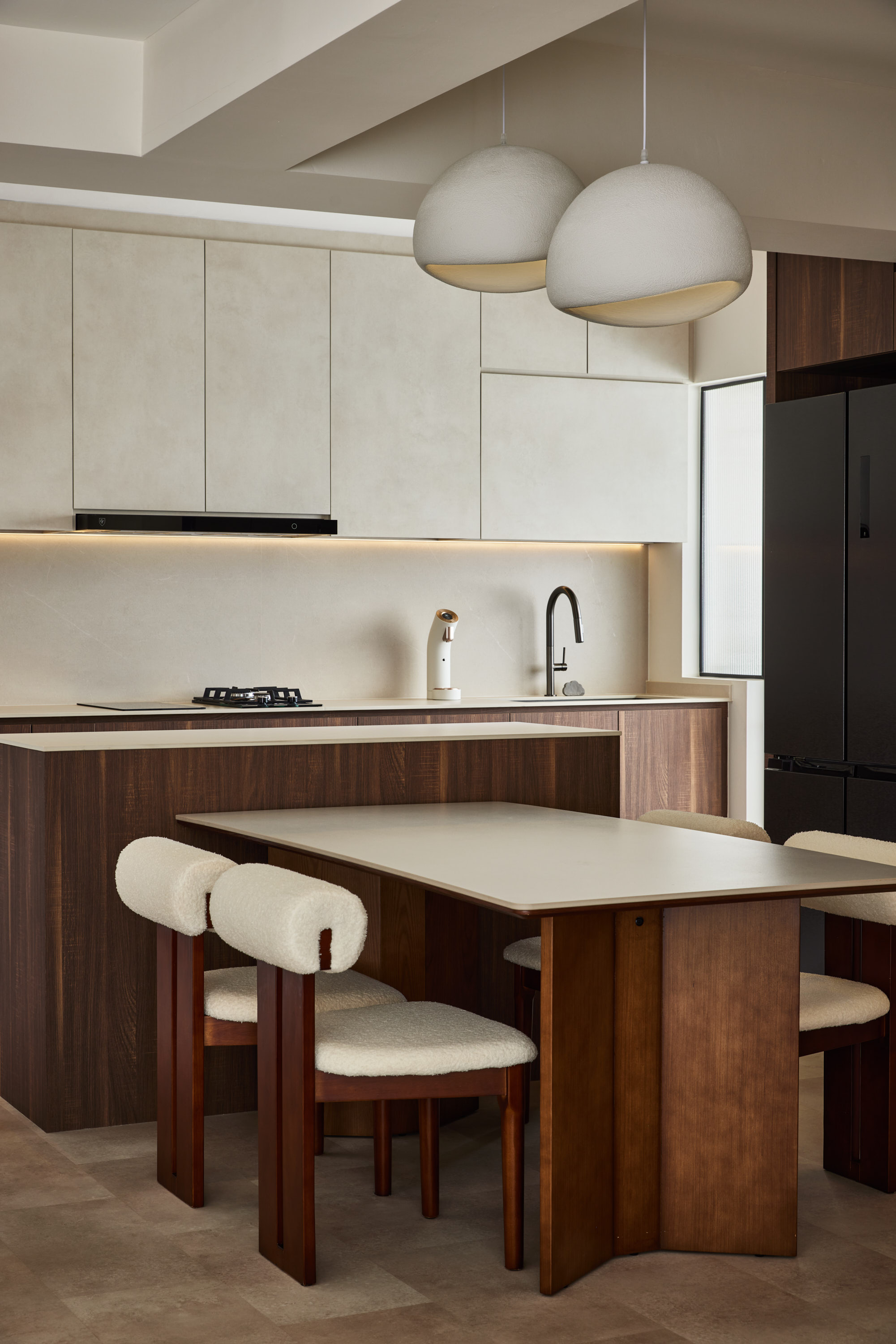 The One With The $80K Glow-Up: Our Modern-Minimalist 5-Room HDB 🏡 - Modern kitchen with minimalist design, beige cabinets