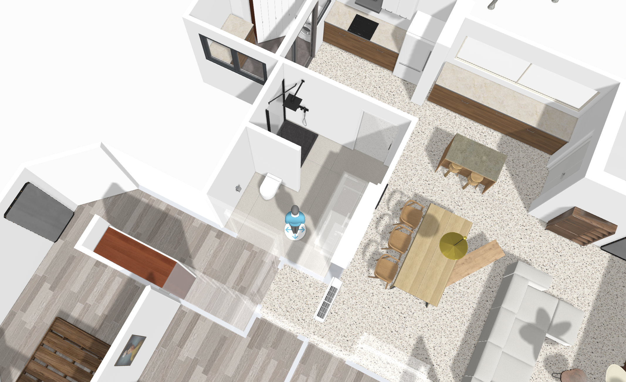 Function Meets Style: A Mid-Century Modern Makeover of our 5rm Resale - Modern kitchen with integrated appliances, open floor