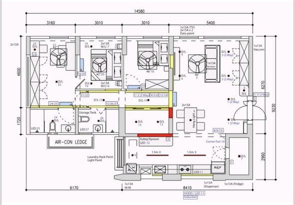 Modern Minimalist 5 Room BTO - Multi-functional living space with air-con LED features, Layout for a modern, energy-efficient