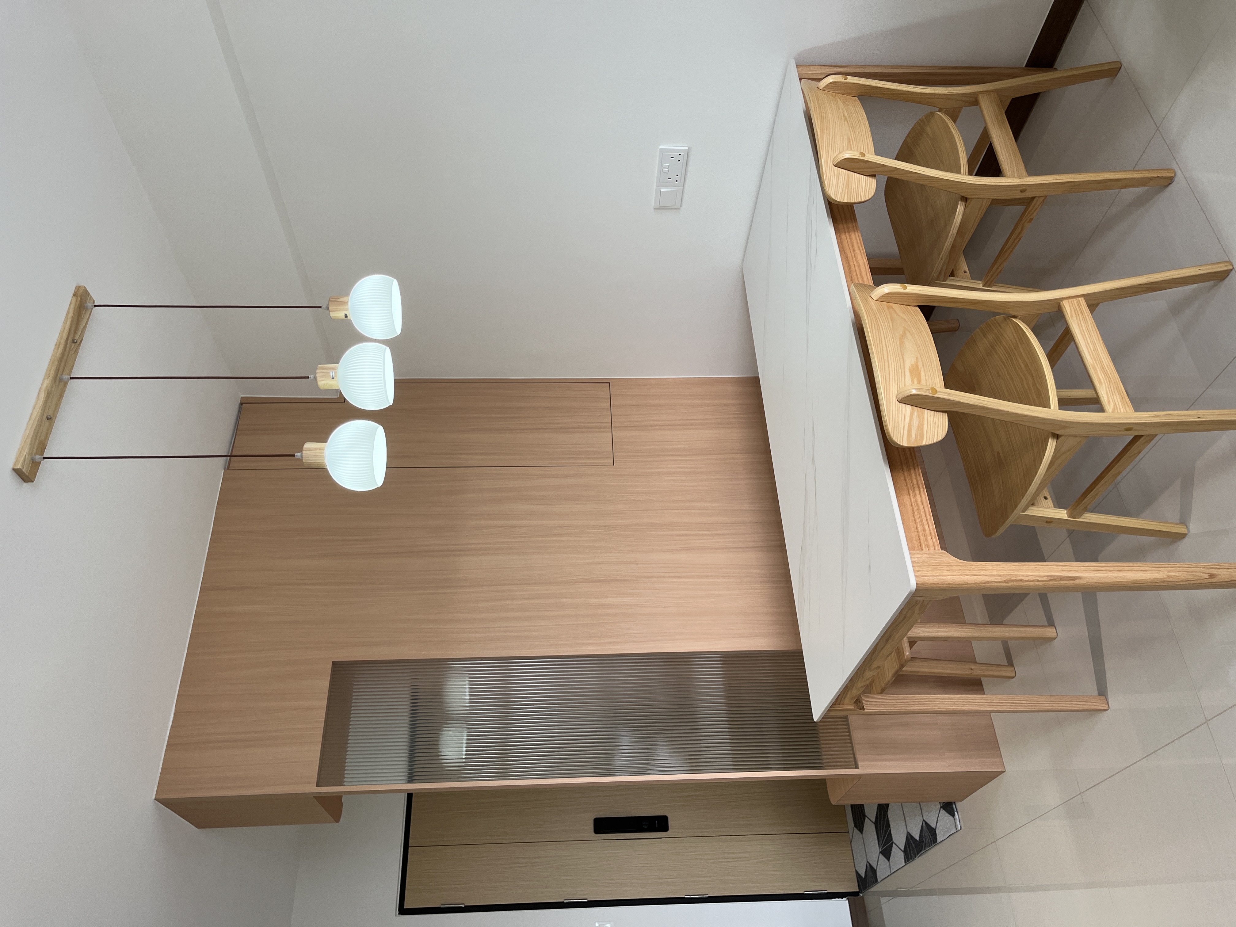 House Hunting: Our BTO Journey!  - Wooden desk, minimalist design, modern aesthetic, sleek surface, light wood finish, wooden