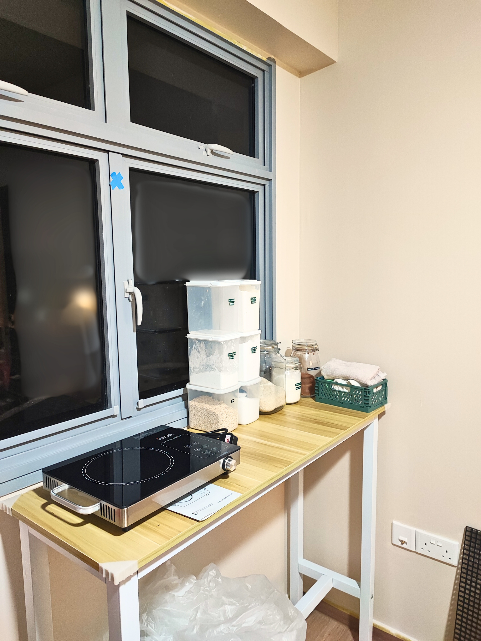 The Evolution Of My Home Gym From A Makeshift Kitchen - oven, countertop, kitchen, window, cabinets, shelves, storage