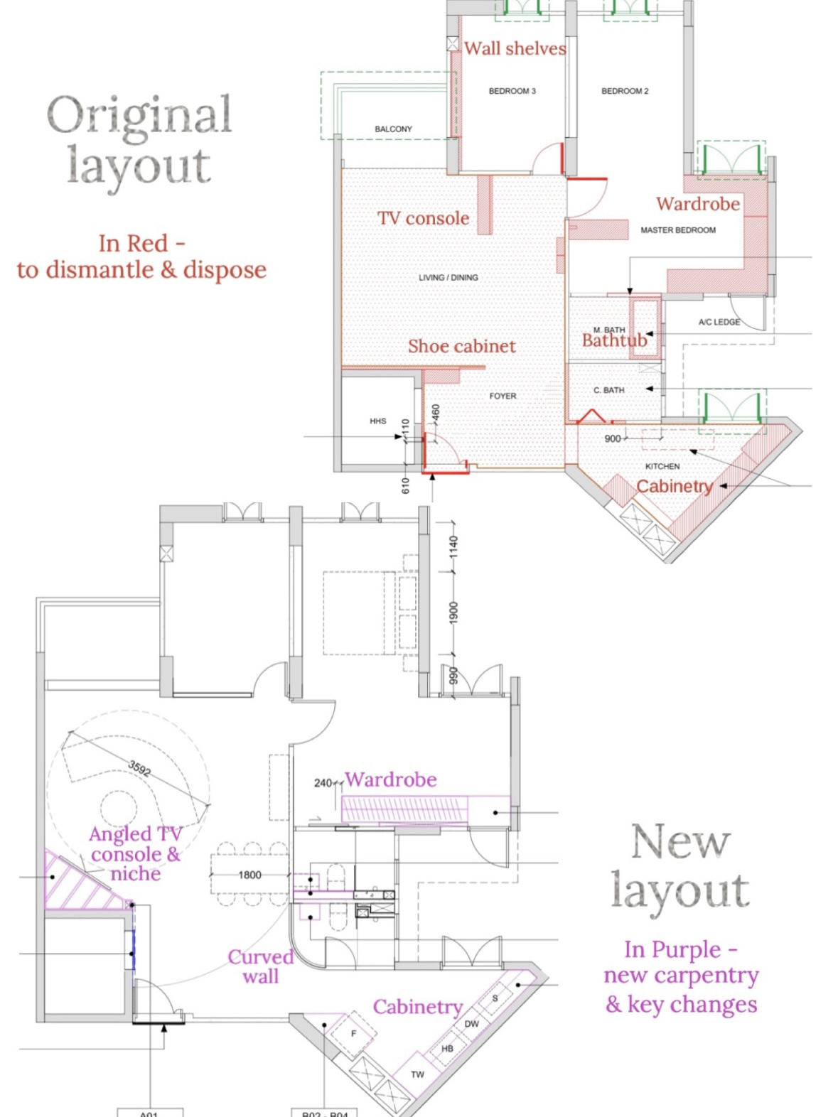 130K 5-room HDB Resale Home Tour: Warm hues, Panels, Barn door - Original layout, In Red, to dismantle & dispose, TV console