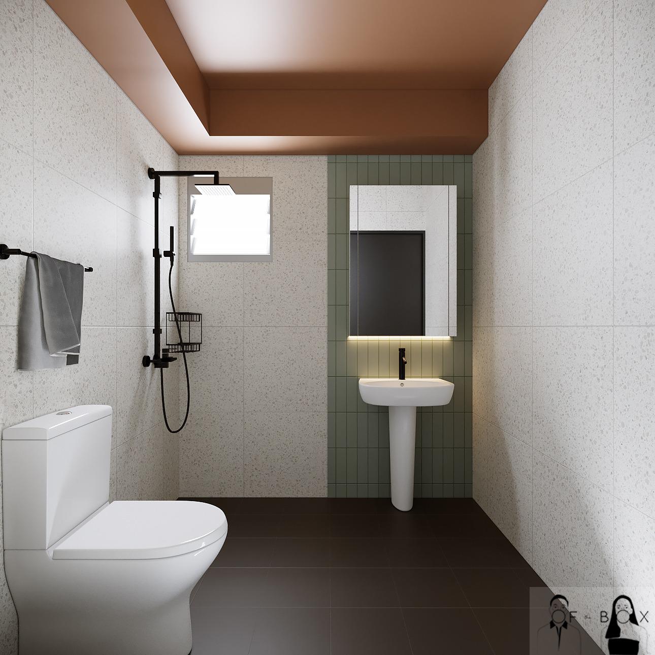 Renders vs Reality: His vs Hers Bathroom 🧼 - Modern minimalist bathroom, sleek design, contemporary fixtures, white