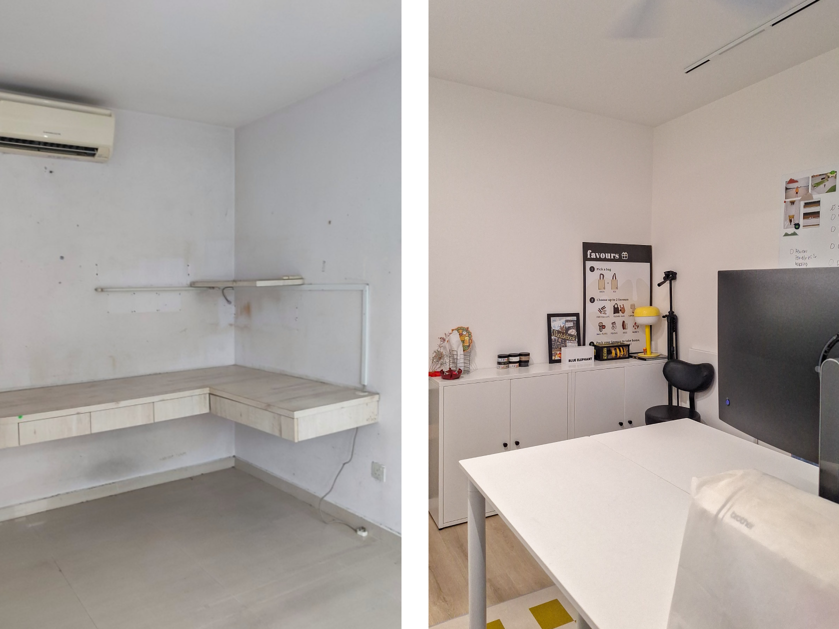 Before & After: The roooms - Minimalist room with white walls and a minimalist design, Air conditioning unit installed on the