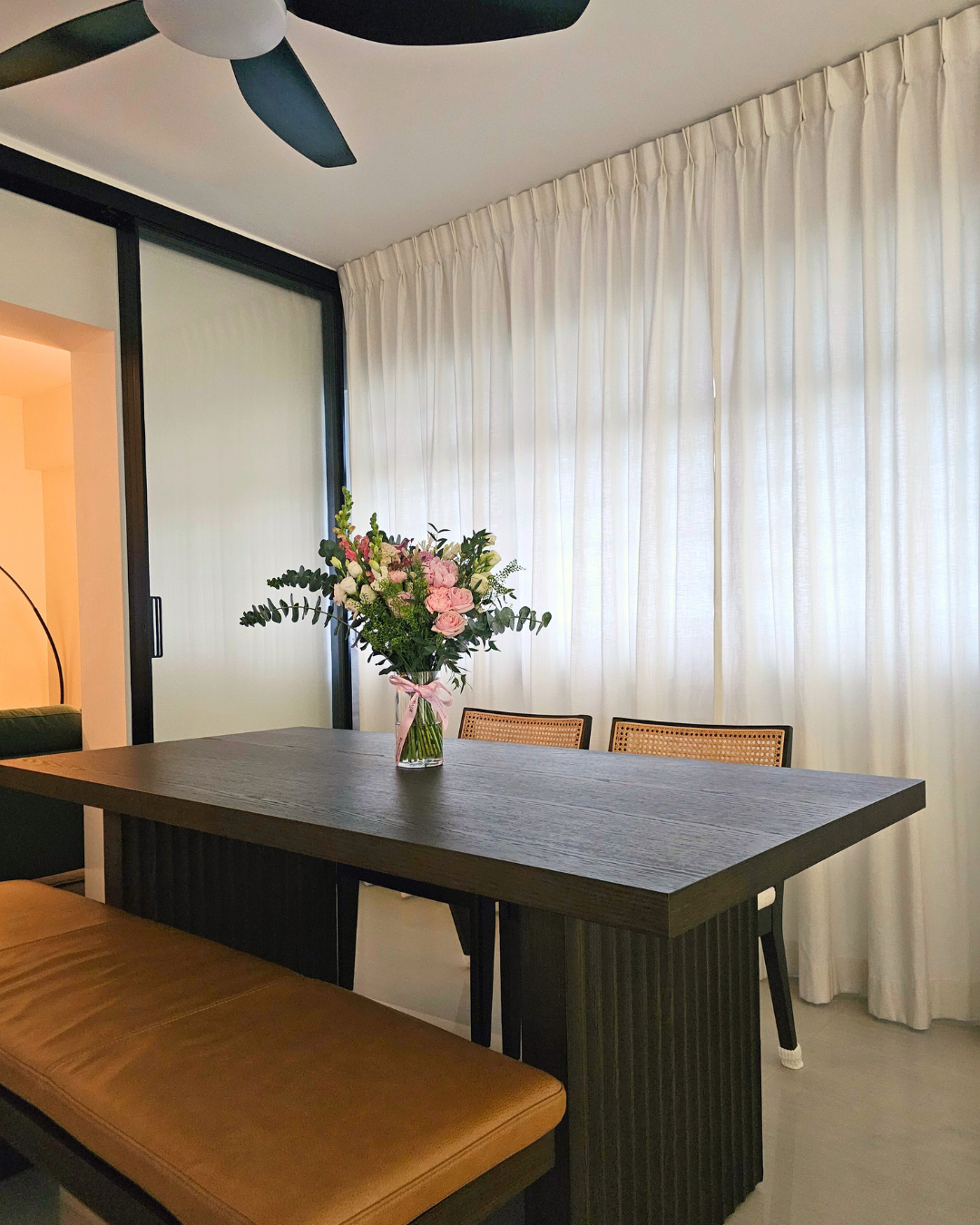 From Before to After: Our Common Area Glow-Up - modern dining room, minimalist design, large table, elegant table setting