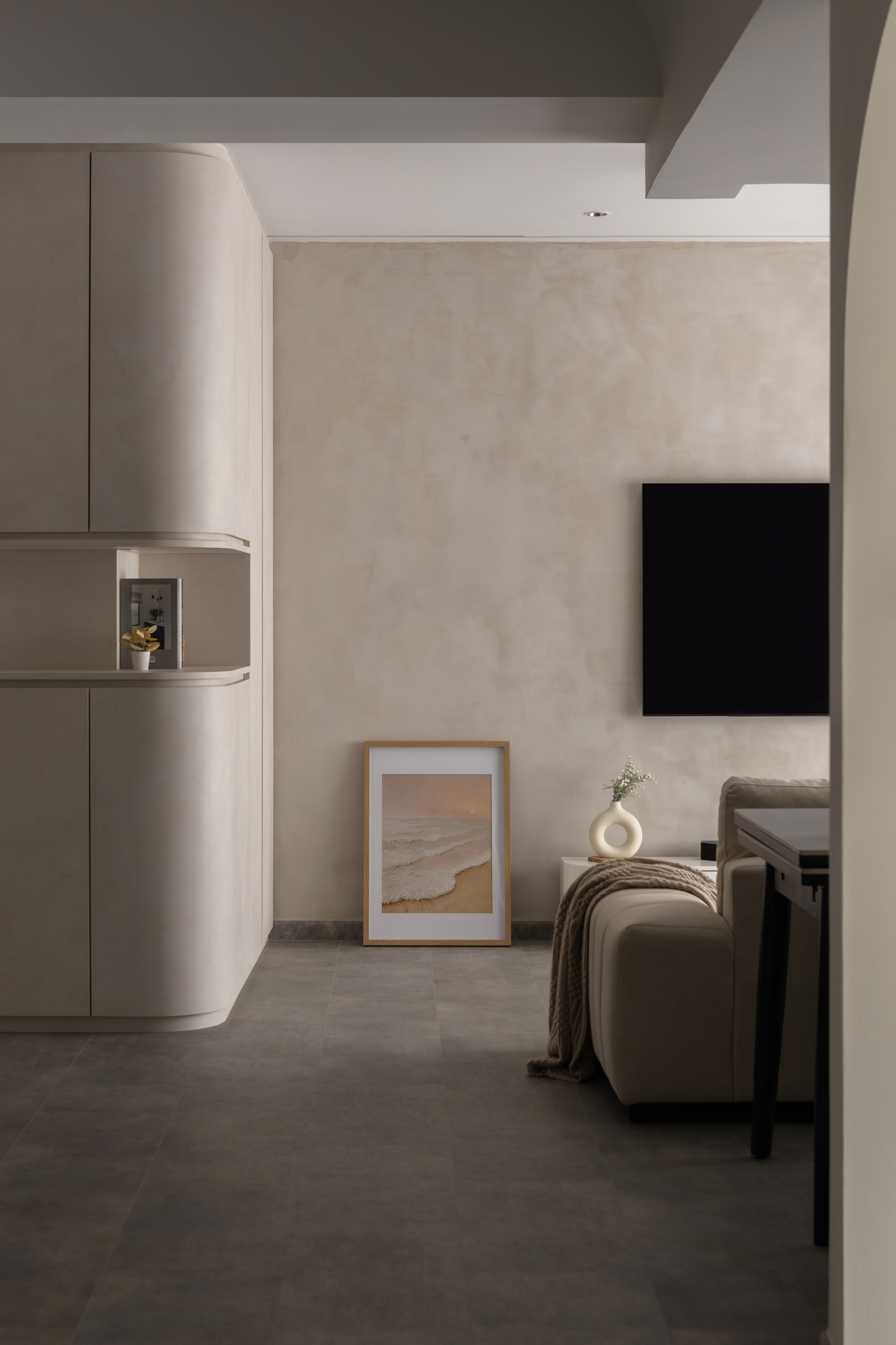 Welcome to Our Modern Wabi Sabi Haven at @ourtengahaus - Modern minimalist living room, neutral color palette, sleek