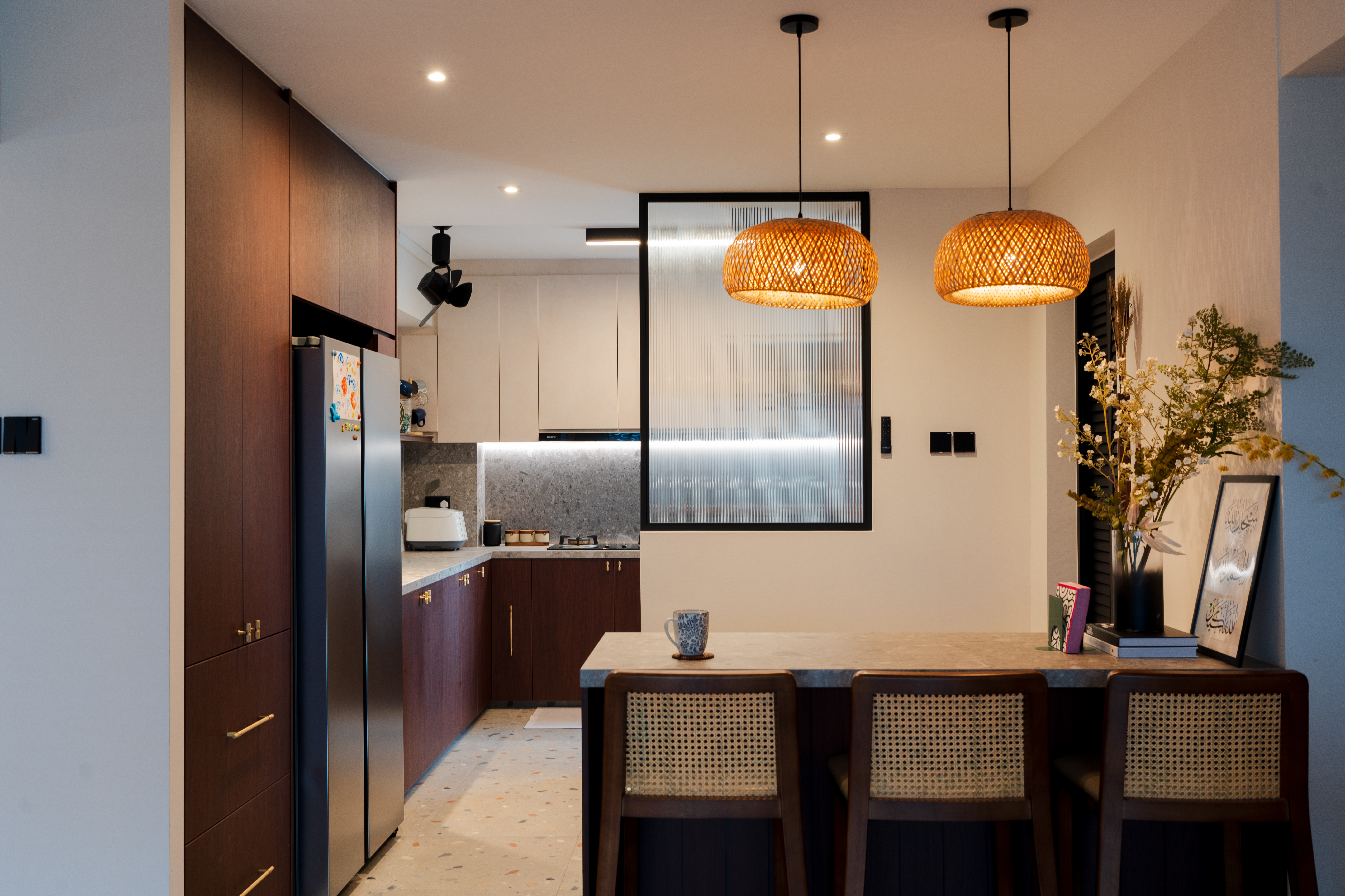 Inside Our $85k Modern Scandinavian 5-Room Resale Transformation! - Modern kitchen with wooden cabinets, stainless steel