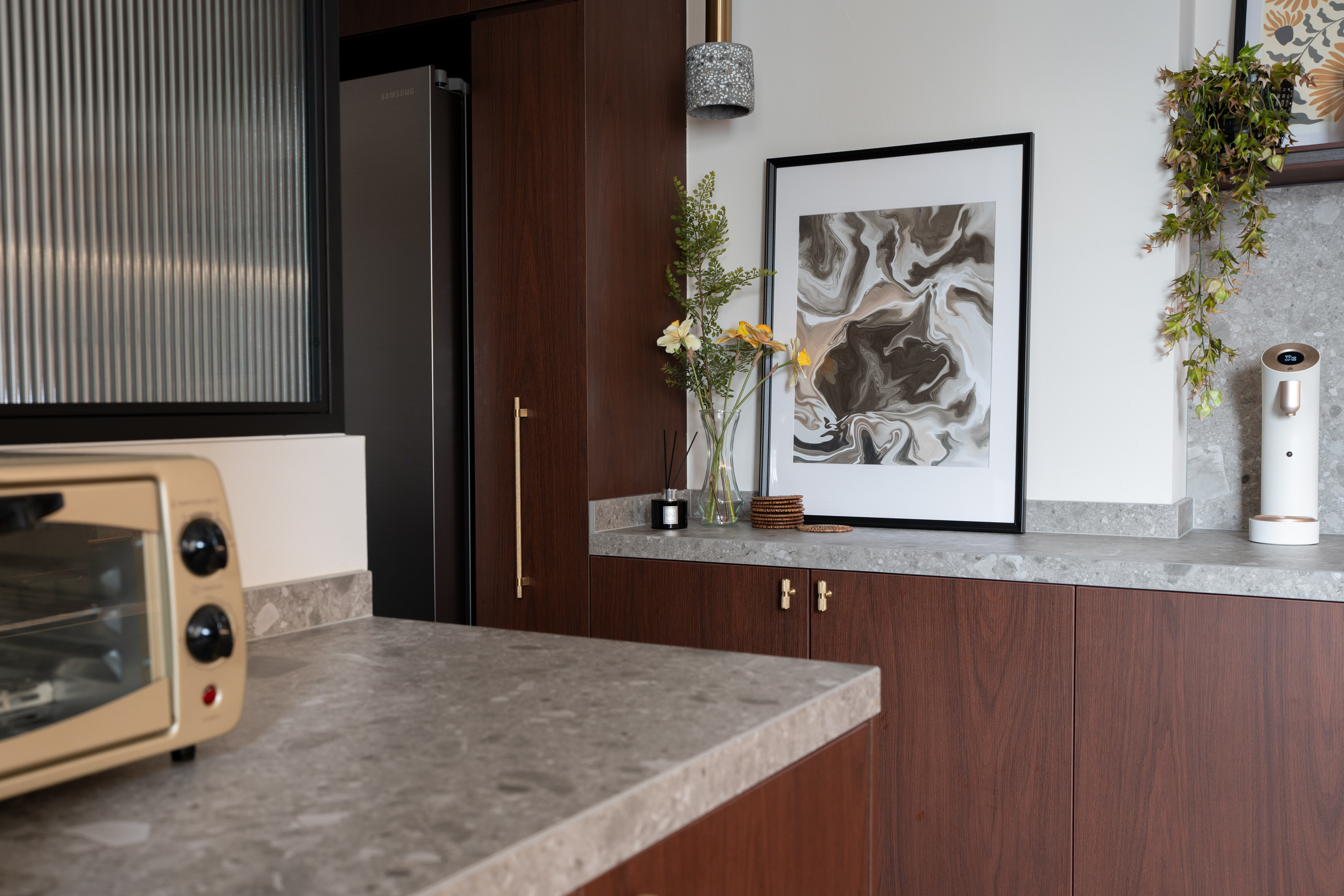 Inside Our $85k Modern Scandinavian 5-Room Resale Transformation! - Modern kitchen countertop, sleek appliances, wooden