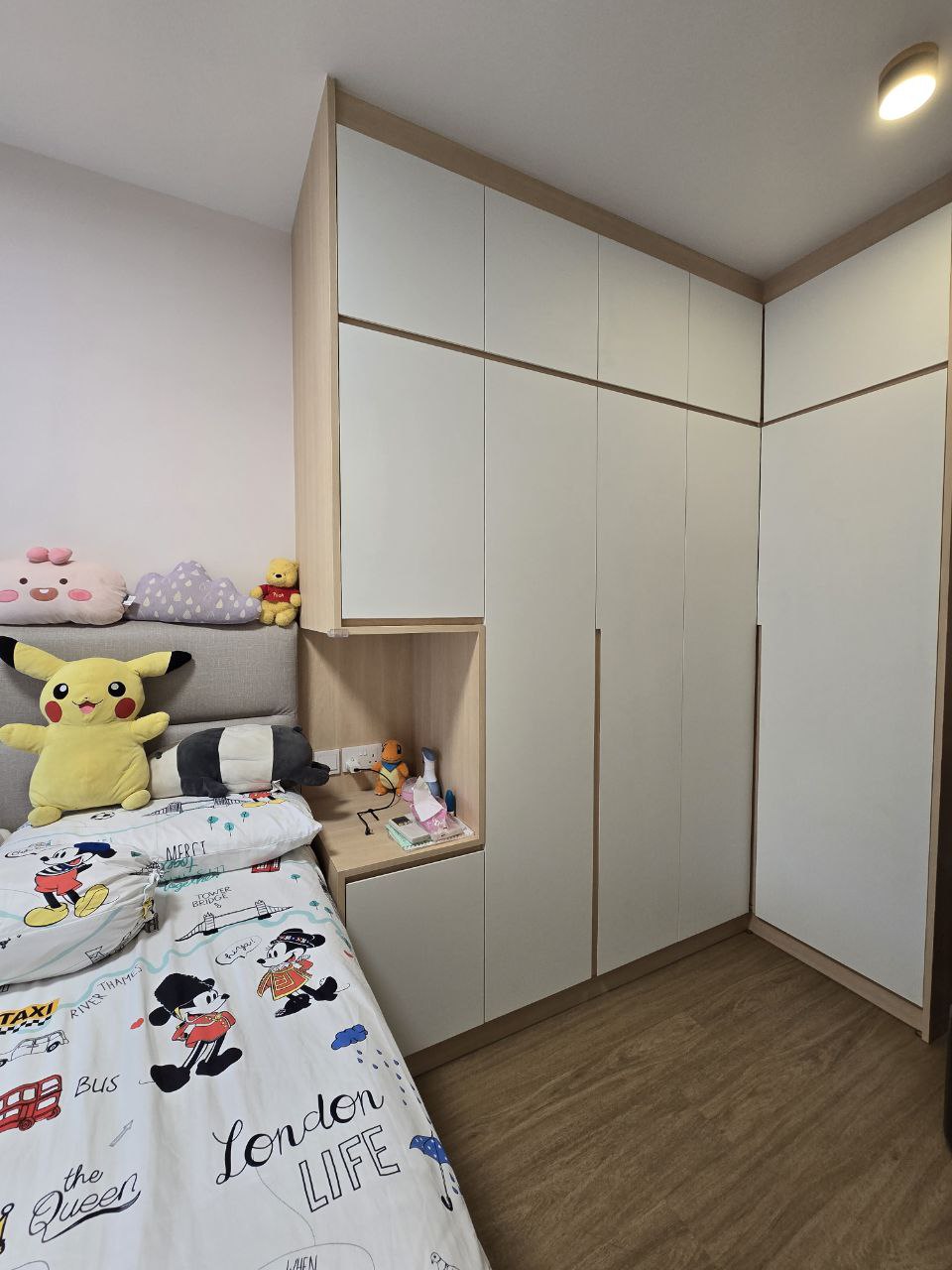 $18,000 Basic Scandinavian BTO in North - Modern bedroom with minimalist design, Child-friendly bed with plush toys