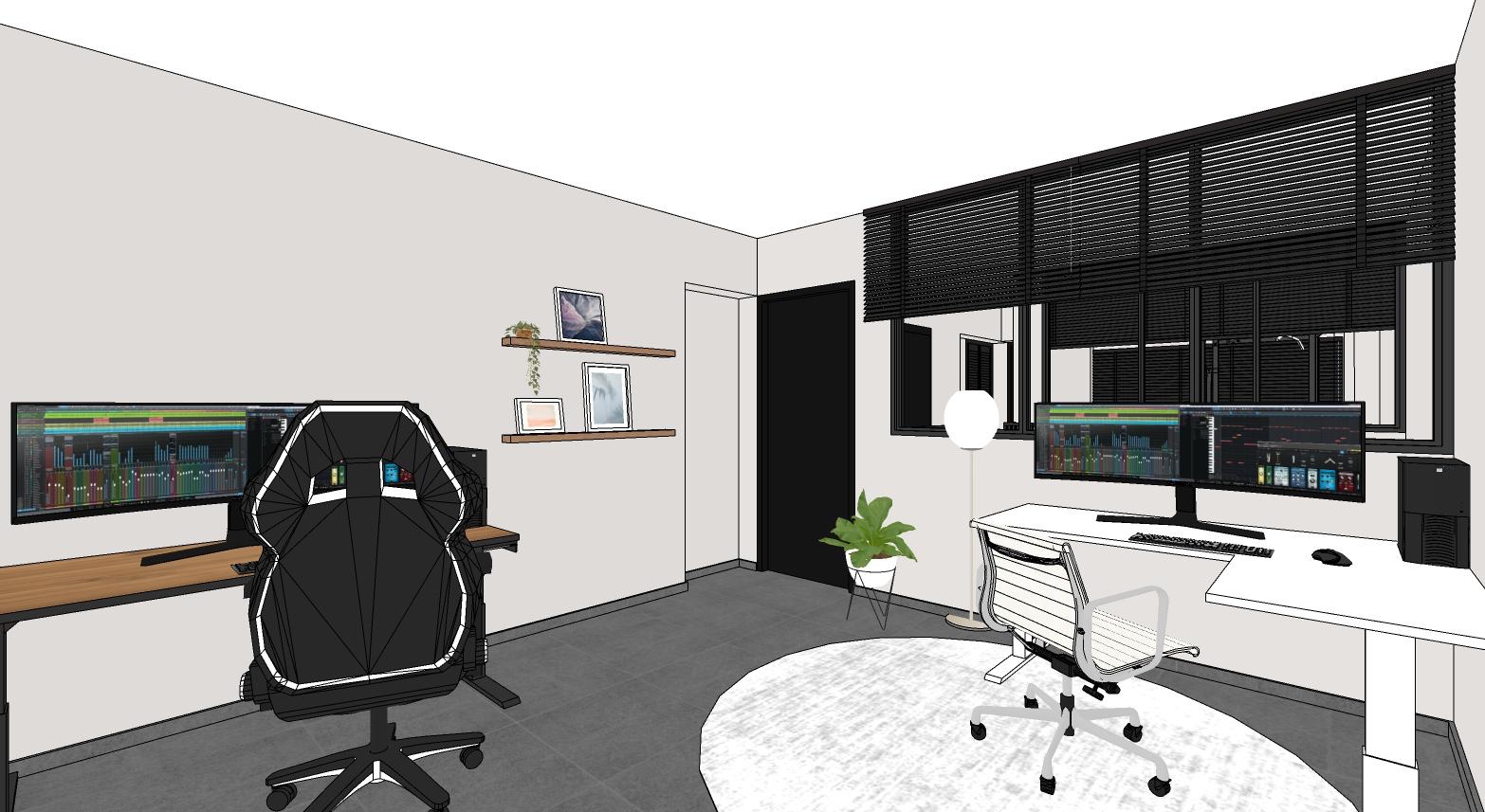 Higher Level Considerations - How We Switch Things Up on Level 2   - 3D renderable modern home office, sleek ergonomic chair