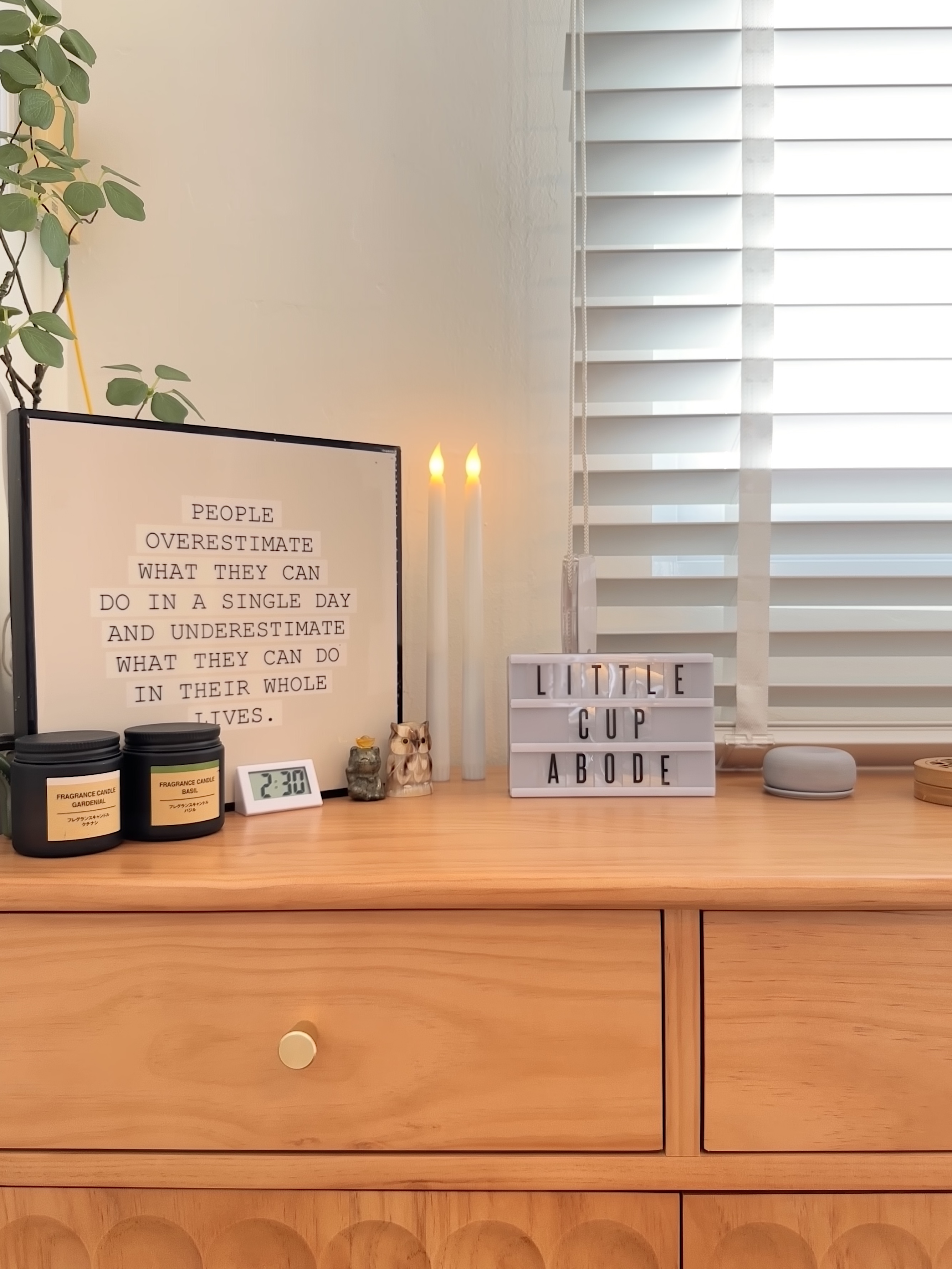 A Bright & Inviting Japandi-Inspired Entryway with No Built-ins!  - Fragrance candles, minimalist decor, natural light, white