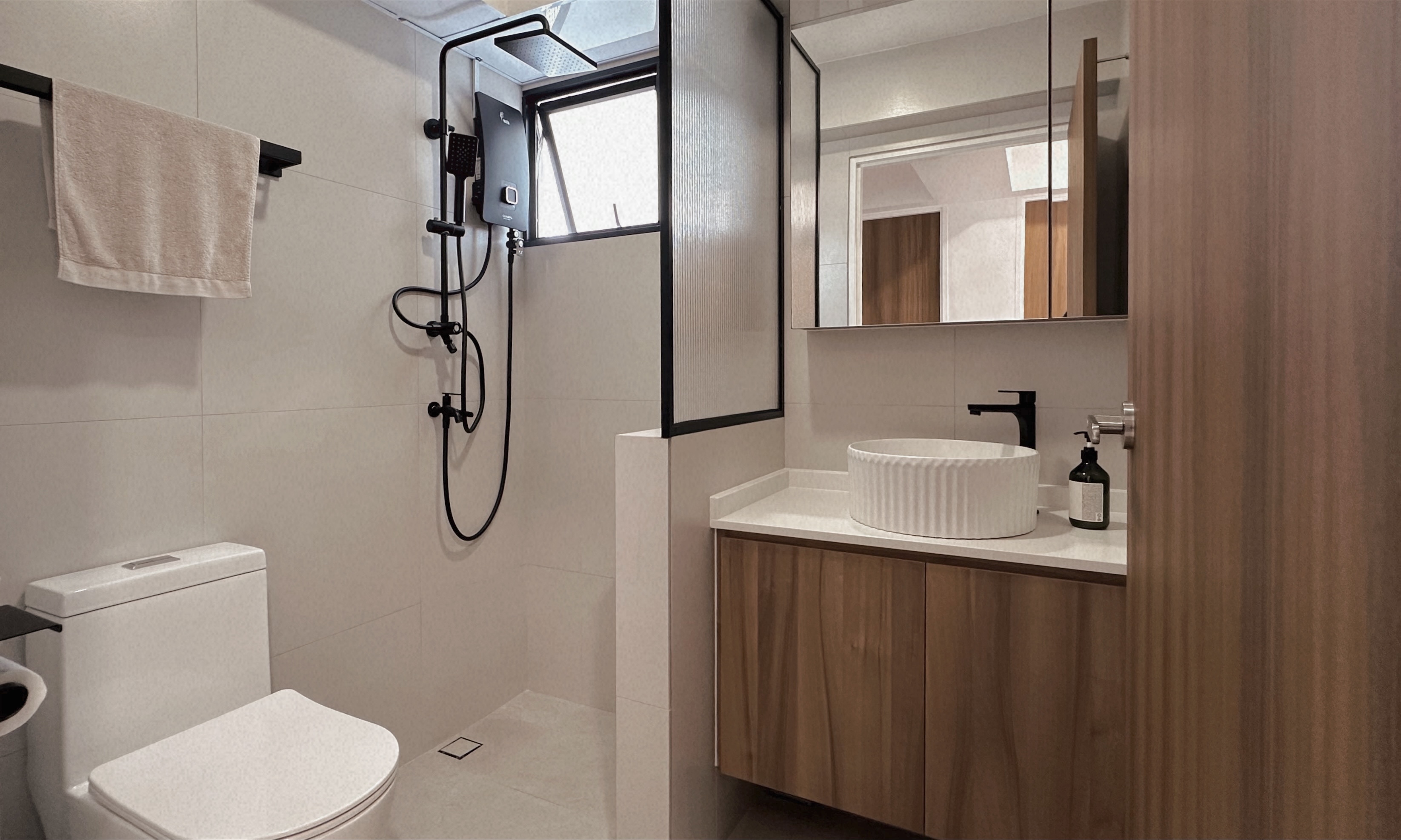 Living Simply, Loving Deeply | Sengkang 4 Room HDB Resale - Modern minimalist bathroom, sleek design, neutral color palette
