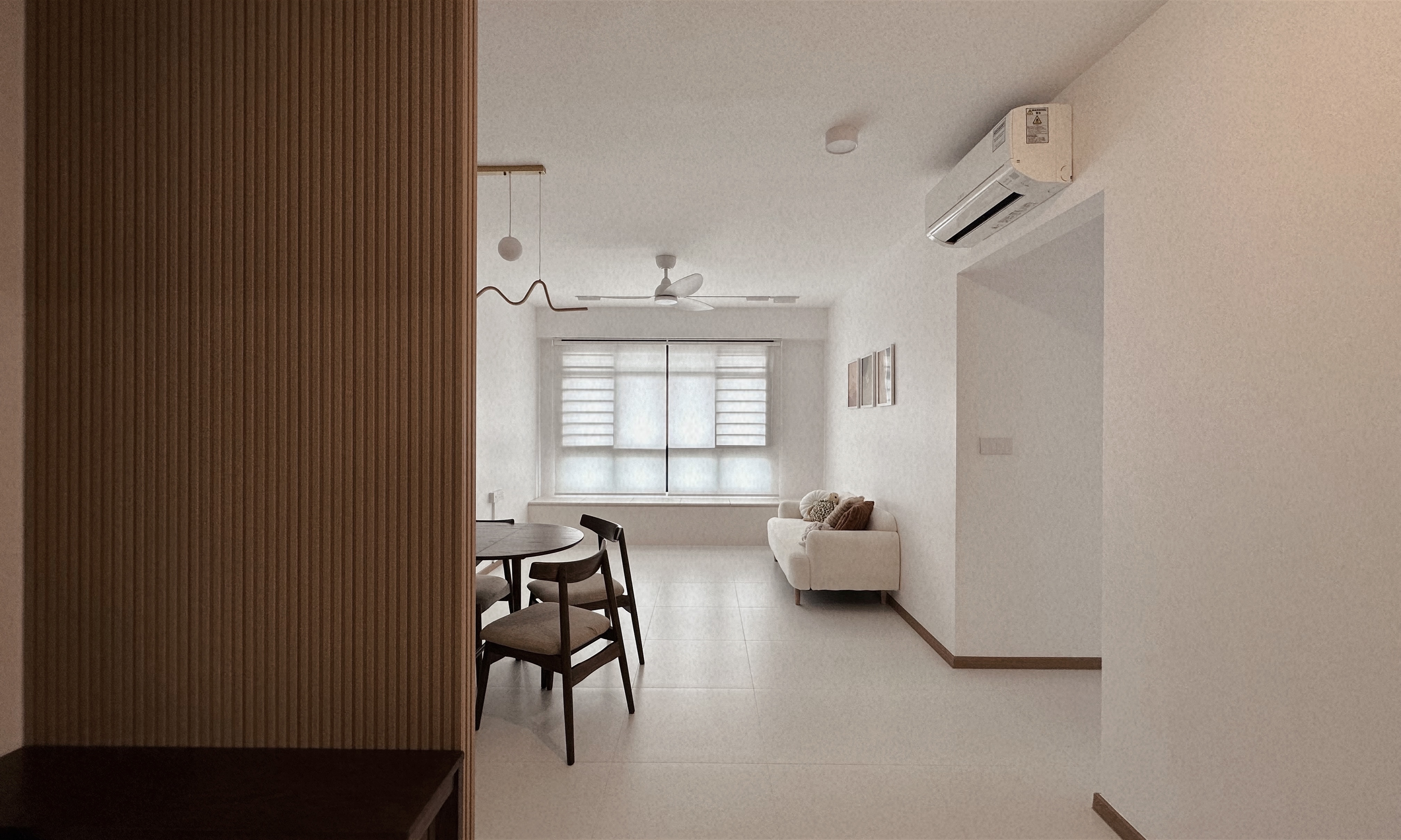 Living Simply, Loving Deeply | Sengkang 4 Room HDB Resale - Modern minimalist living room, neutral color palette, large