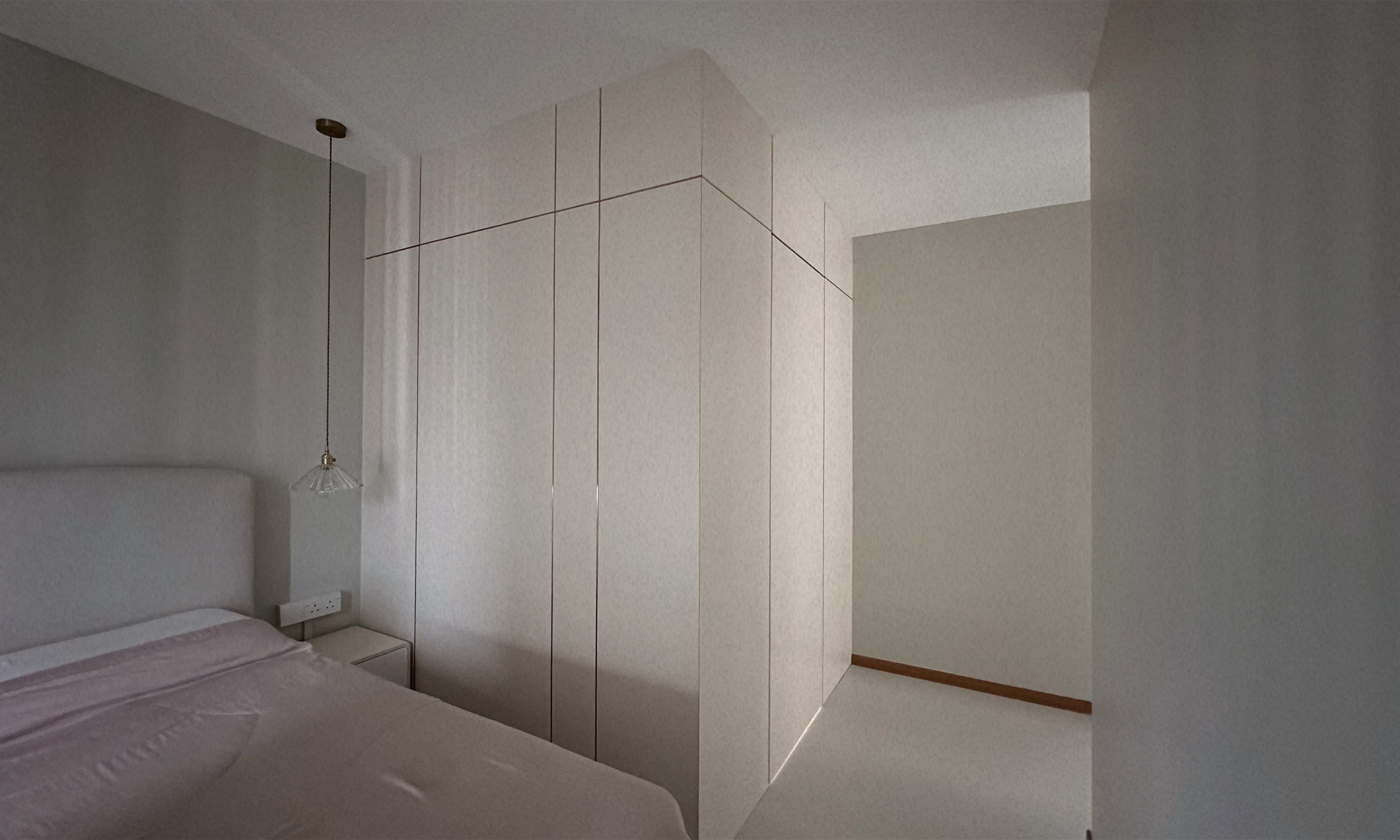 Living Simply, Loving Deeply | Sengkang 4 Room HDB Resale - Modern minimalist bedroom, neutral color palette, large wardrobe