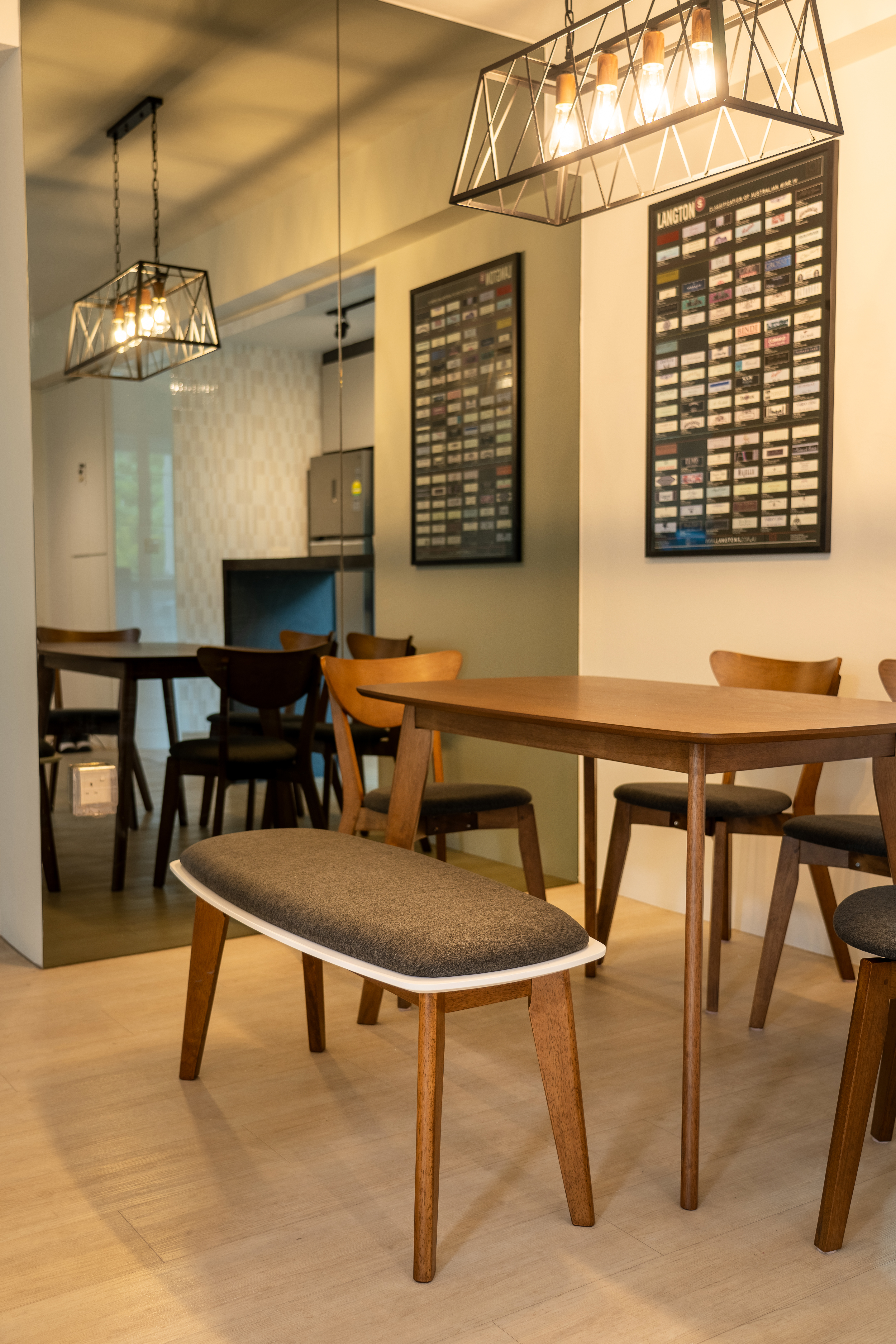 Minimalist Home With A Bright Airy Feel - Modern dining room with wooden furniture, minimalist design, contemporary style