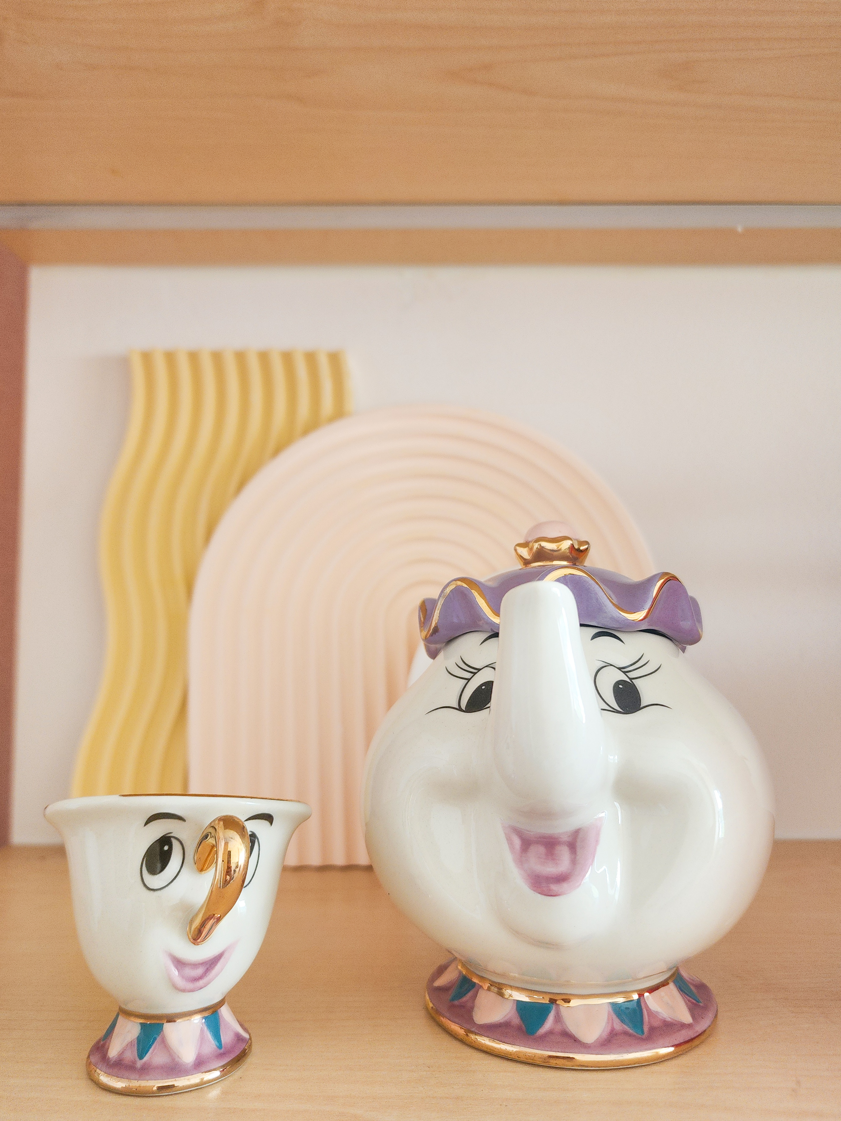 Step inside a chef's kitchen - closed concept, functional & aesthetic - vase, teapot, whimsical, ceramic, porcelain, pastel