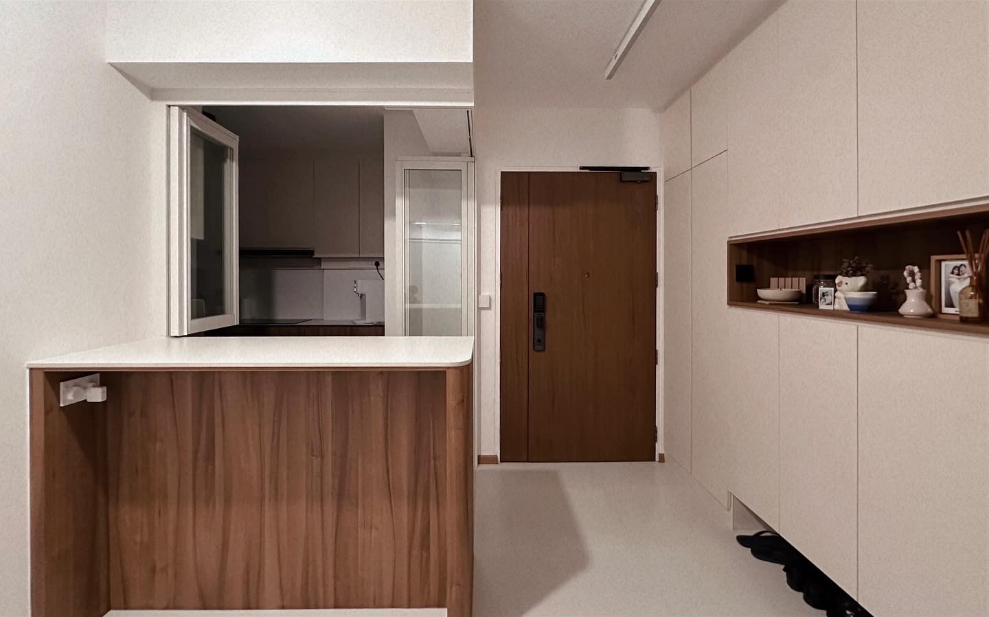 Our Entryway: A Functional Transit Space & Storage Haven - Wooden kitchen island, minimalist design, modern kitchen, open