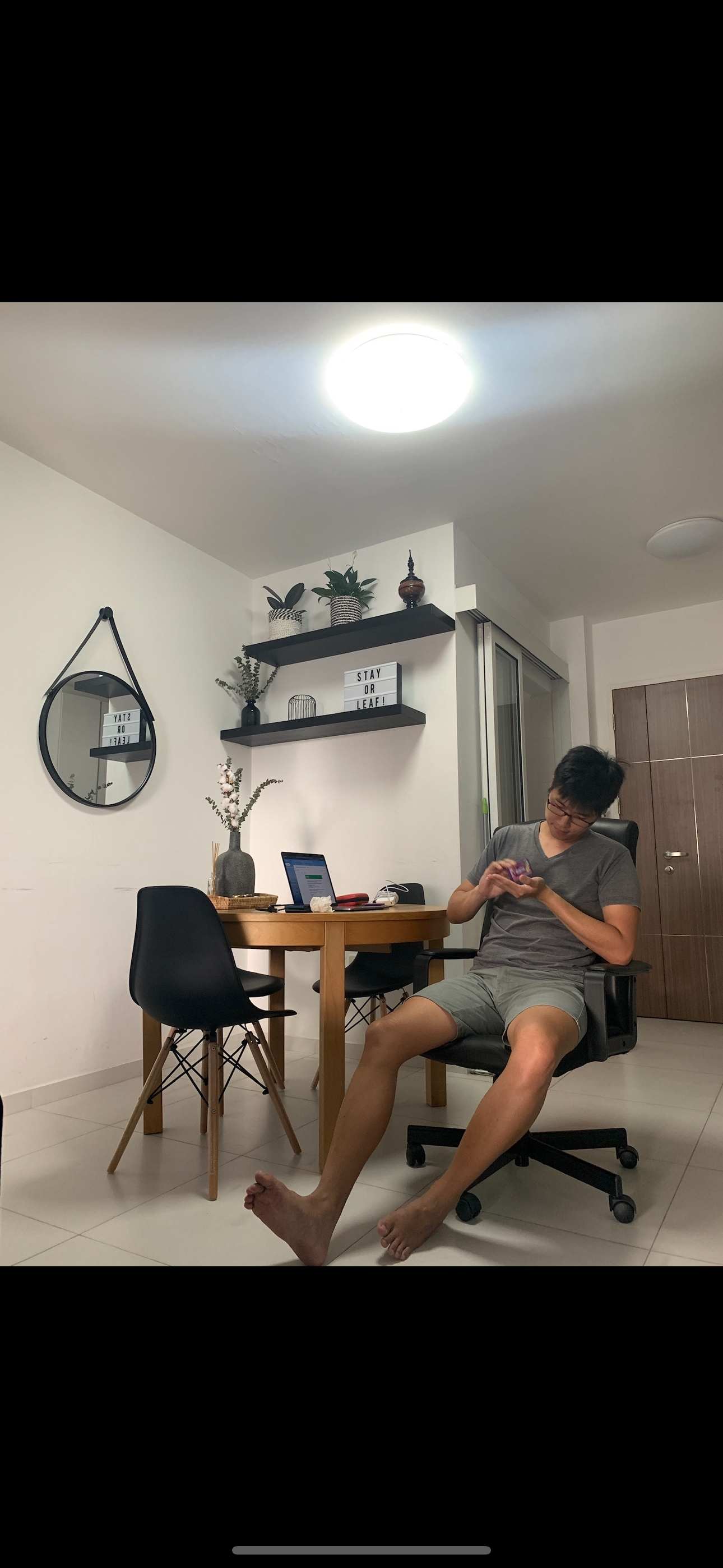 Before & After: Changing Our Dining Room Vibes One Item At A Time  - Modern minimalist dining room, cozy home office, person