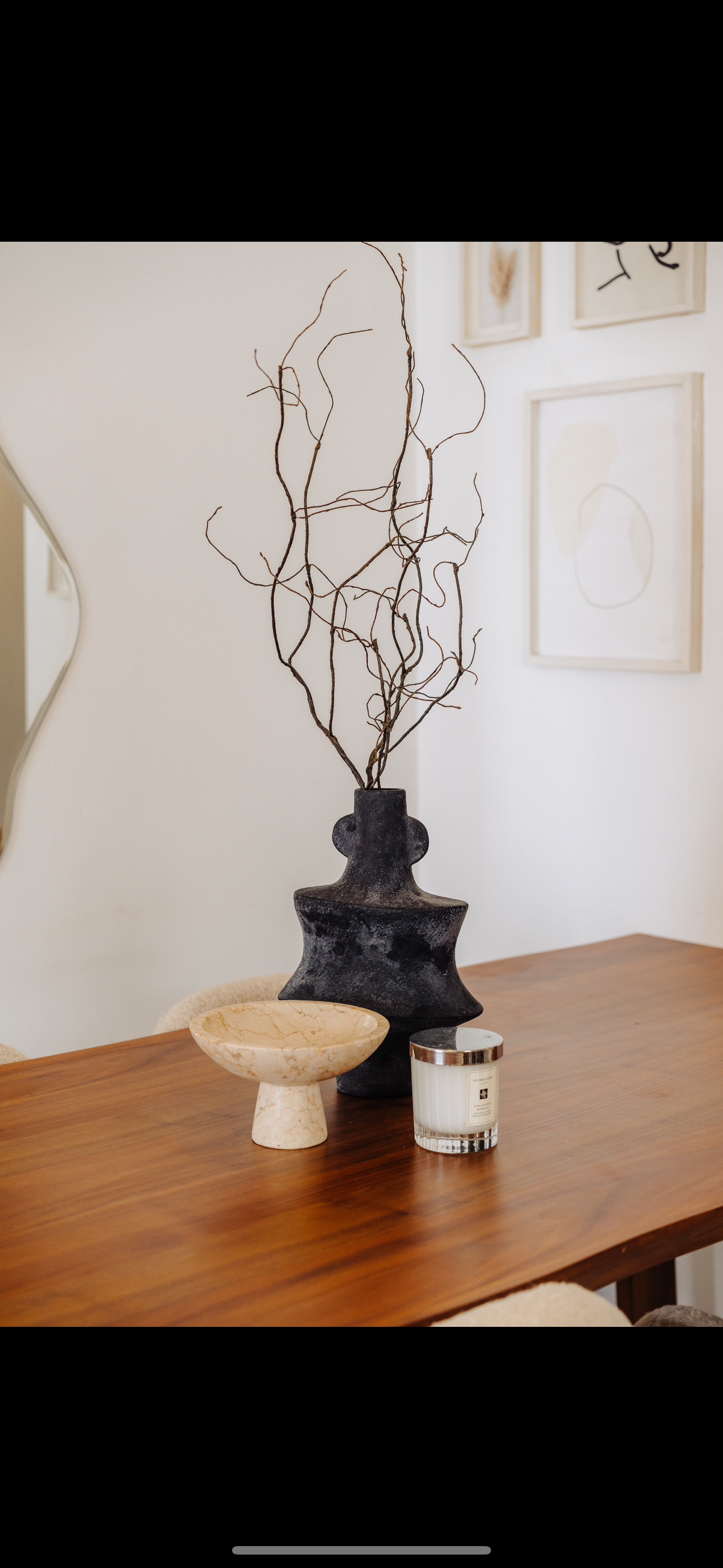 Before & After: Changing Our Dining Room Vibes One Item At A Time  - vase with branches, abstract art, minimalist decor