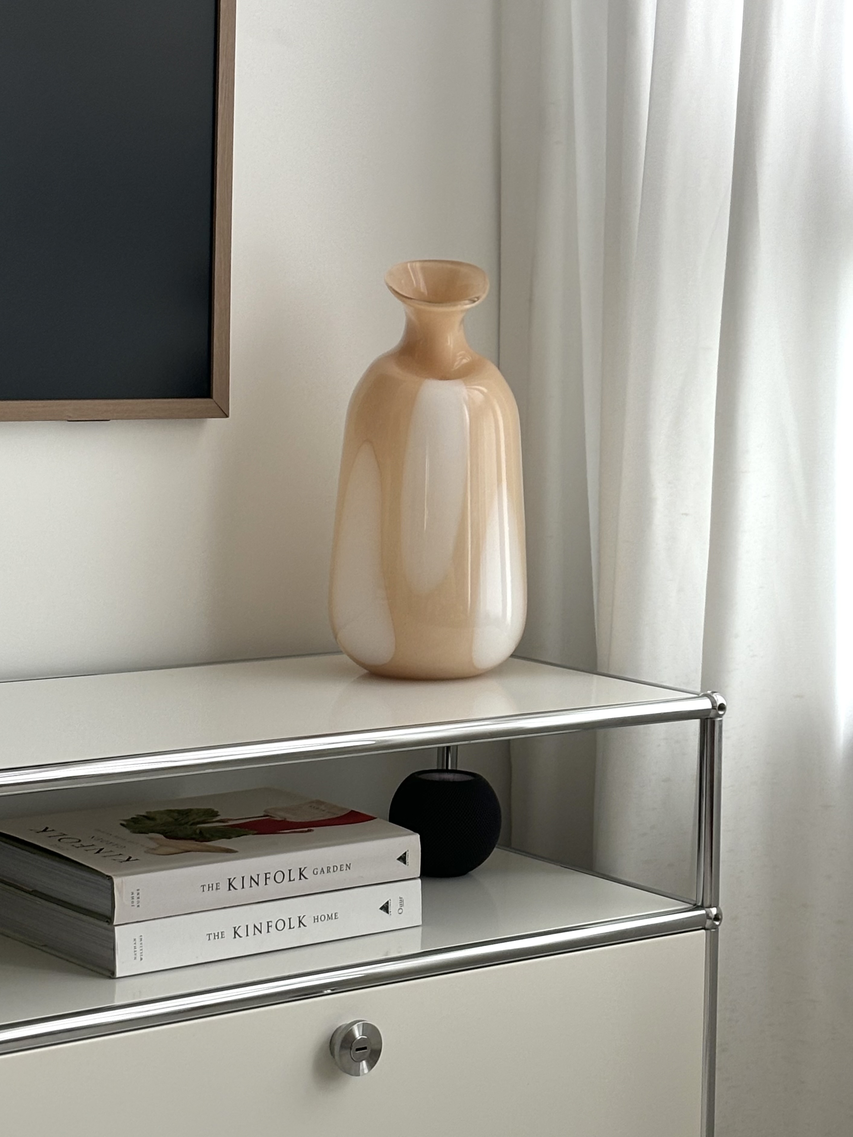 Living Room: 4-Rm BTO with no built-ins  - vase, minimalist, modern decor, white shelf, books, "The Kinfolk Garden" and "The