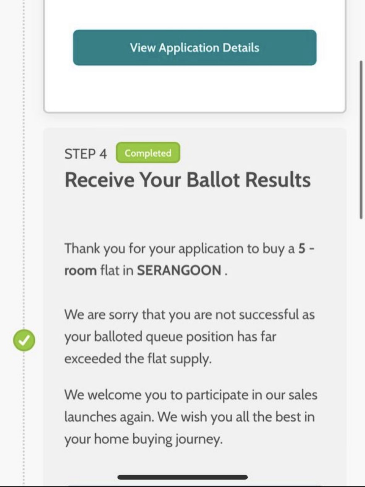 Our House-Hunting Journey: Finding 'the One' or Not? - Receive ballot results, application details, step 4 completed, thank