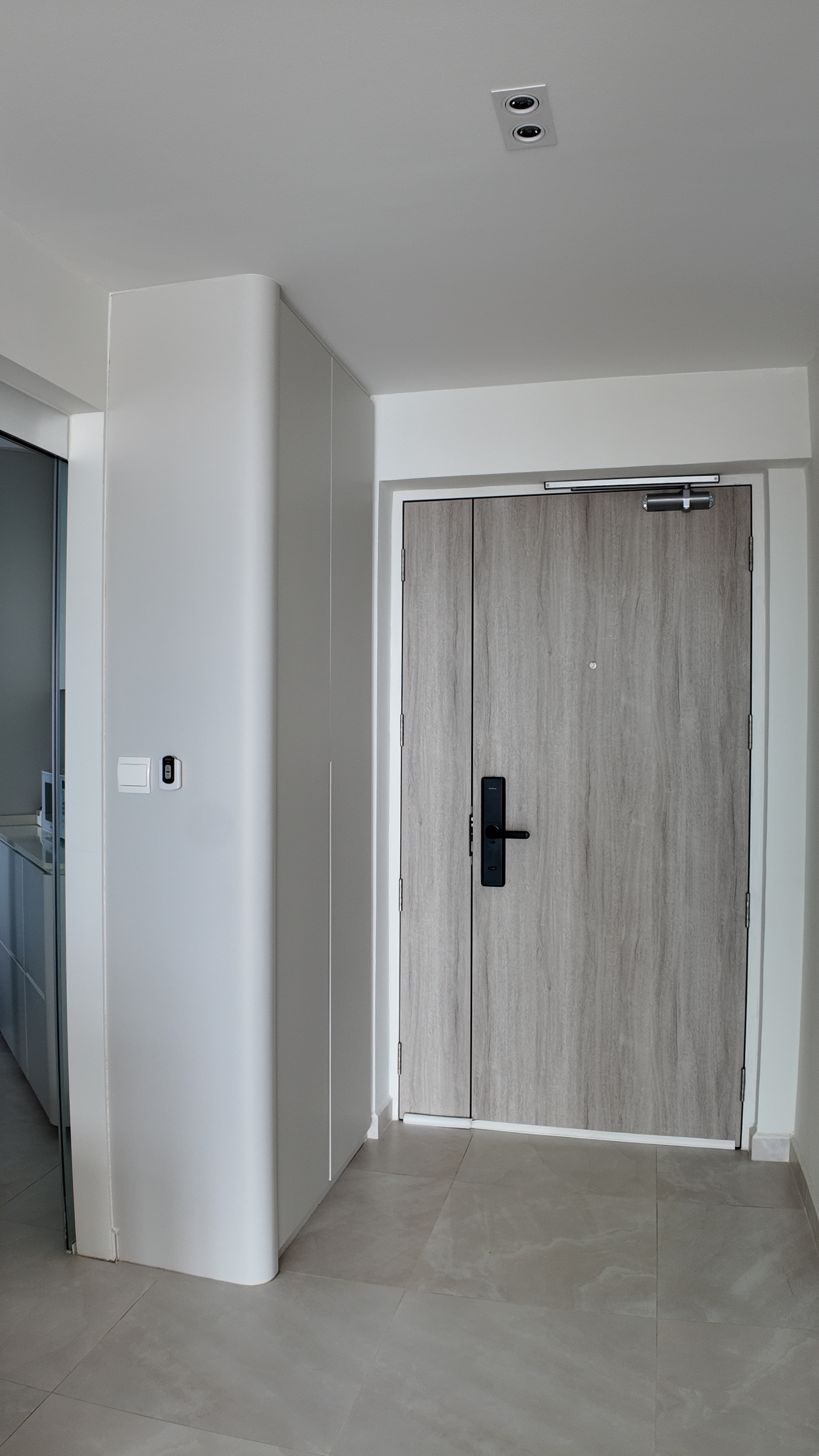 Functional Storage Solutions: A Peek into Our Simple Entryway - Modern minimalist interior, sleek door, wooden texture, light