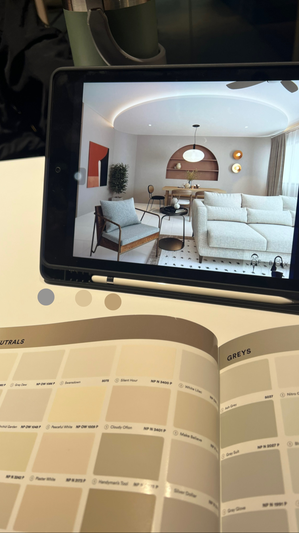 Renders vs Reality: 5-Room Living Room - Modern living room interior, neutral color palette, minimalist design, contemporary