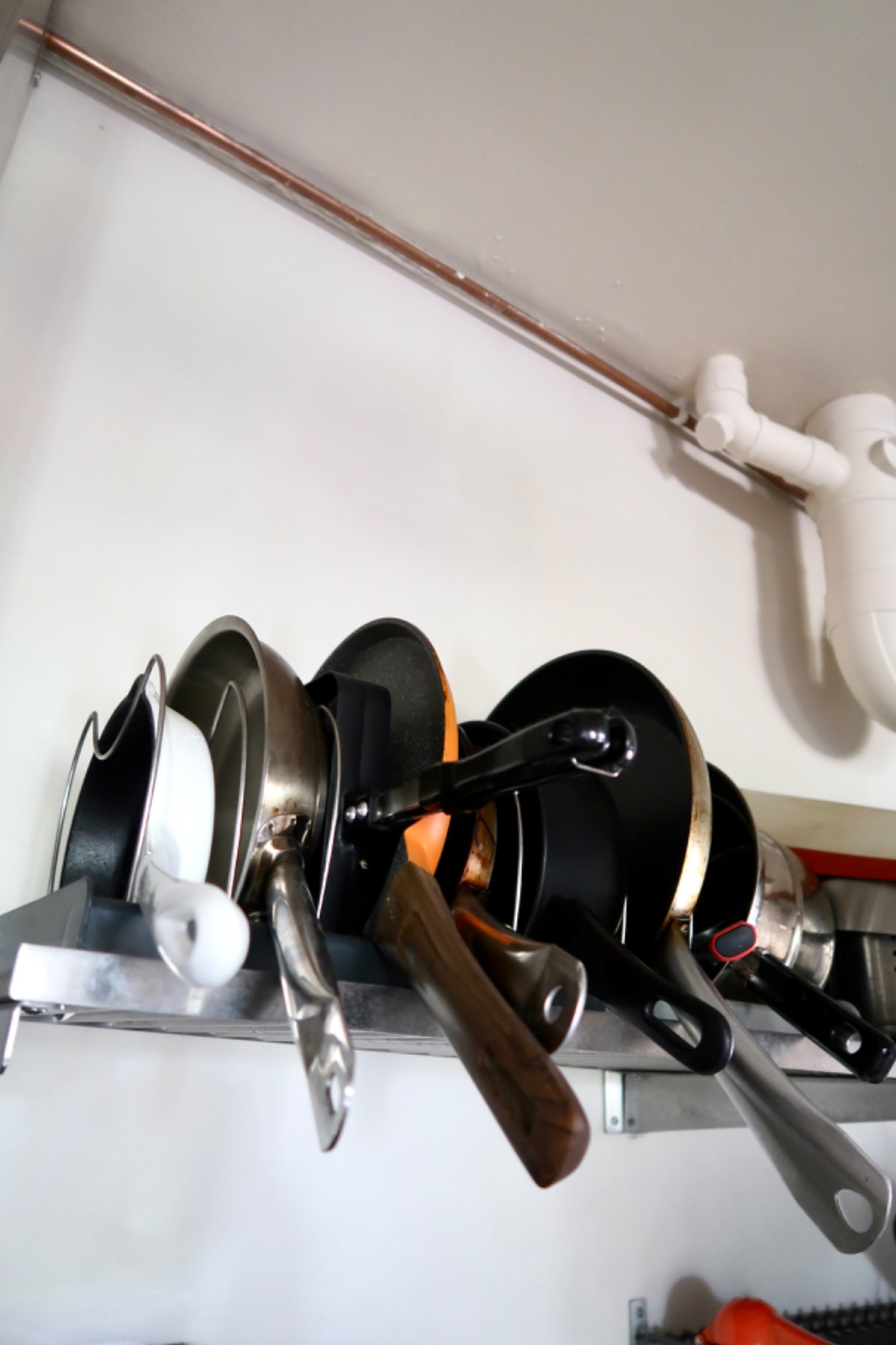 Small Kitchen, Big Ideas: How we minimised clutter in our tiny kitchen - silverware, kitchen utensils, hanging pots