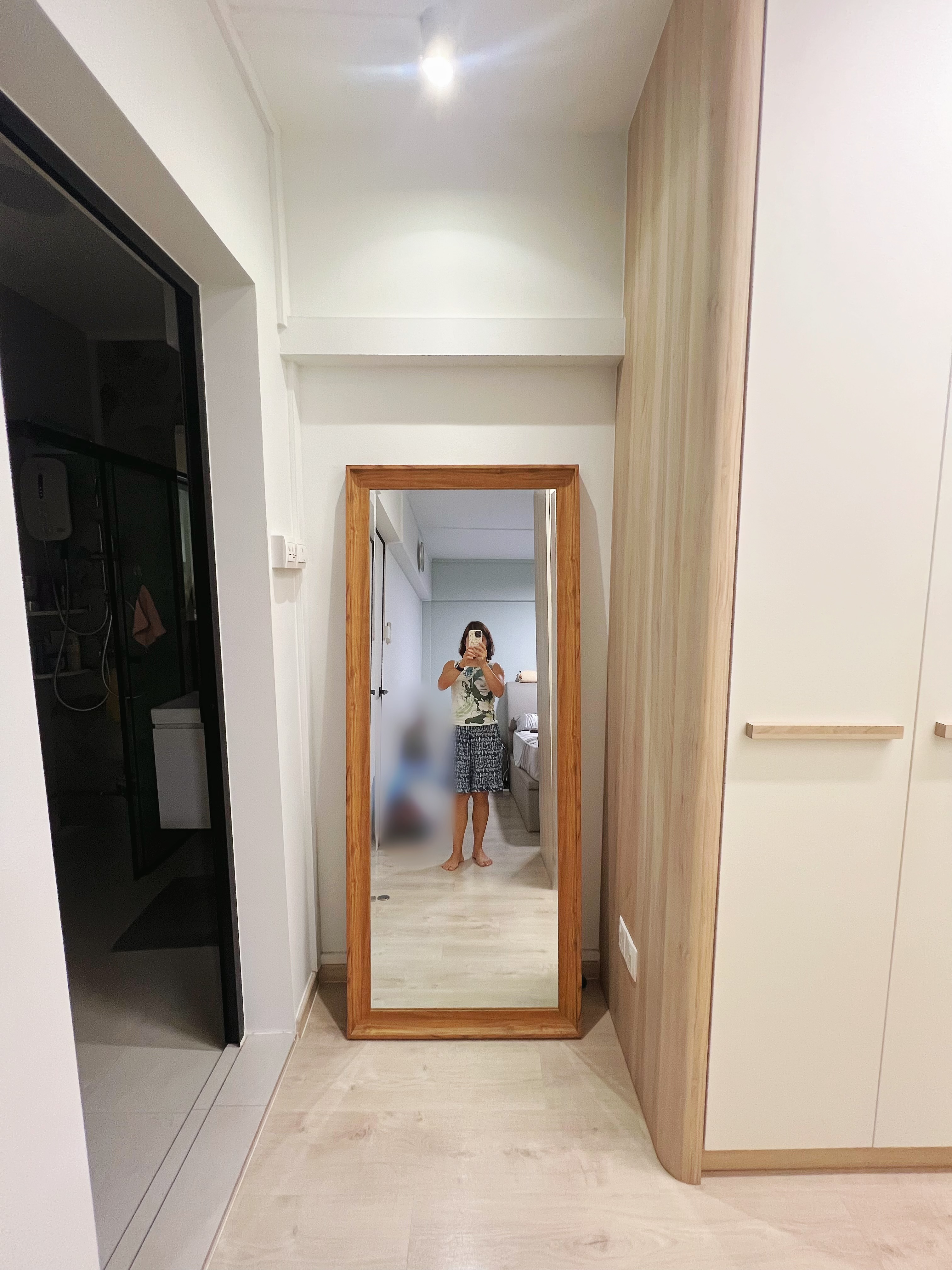 A vanity area without the vanity table/desk to save space