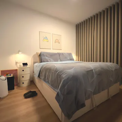 Customer home photo 8: Cosy Minimalist Bedroom with Smart Features and No Built-in!