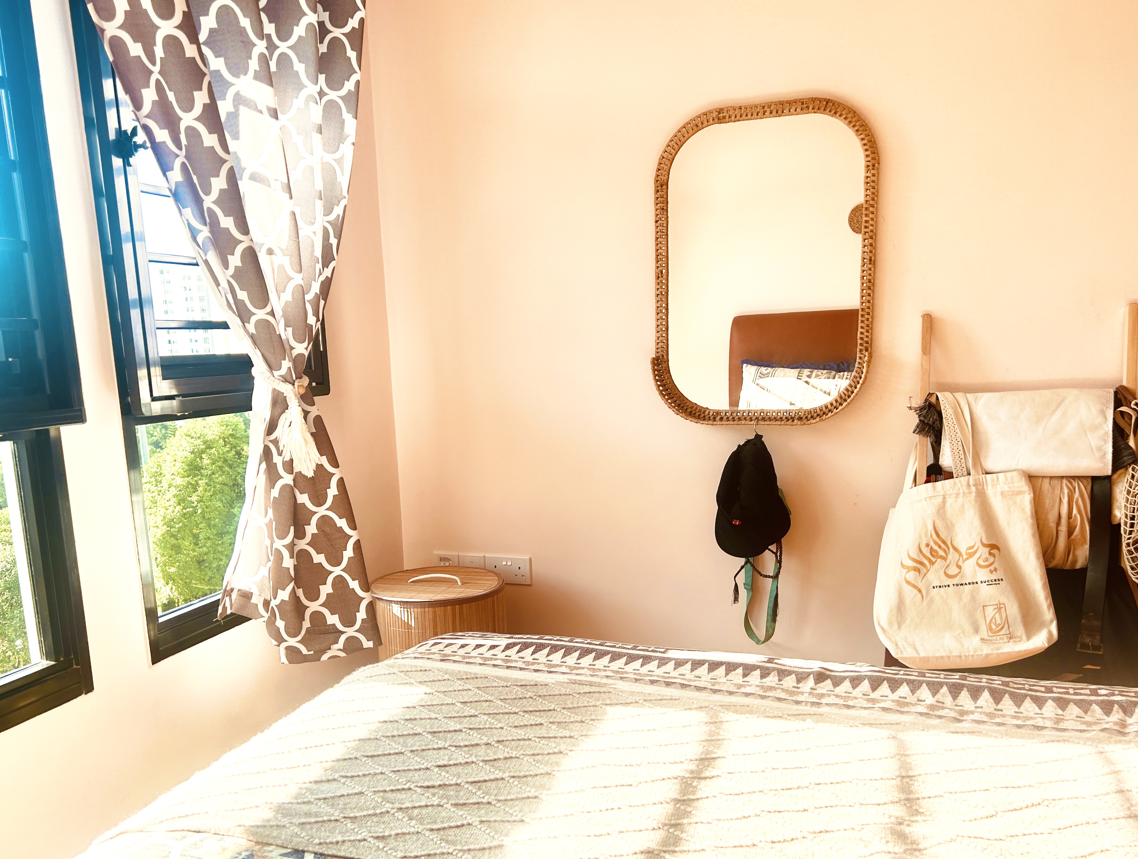 Warm and bright: a bedroom basking in natural light