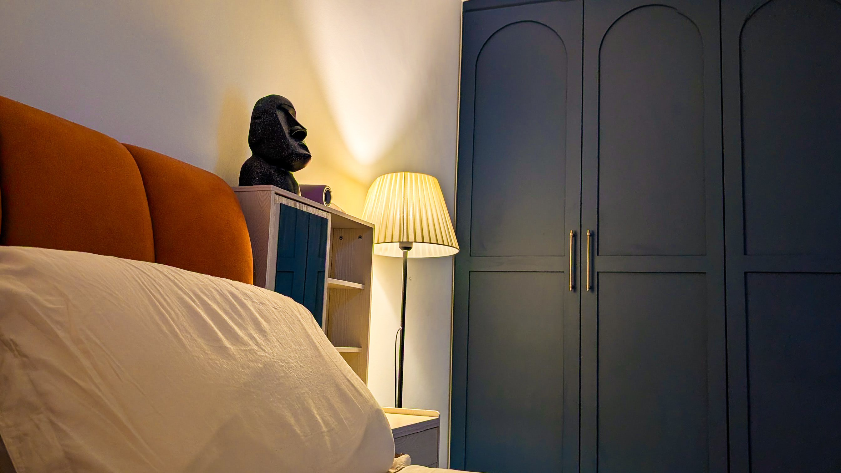 Our bedroom: Balancing bold and neutral colours