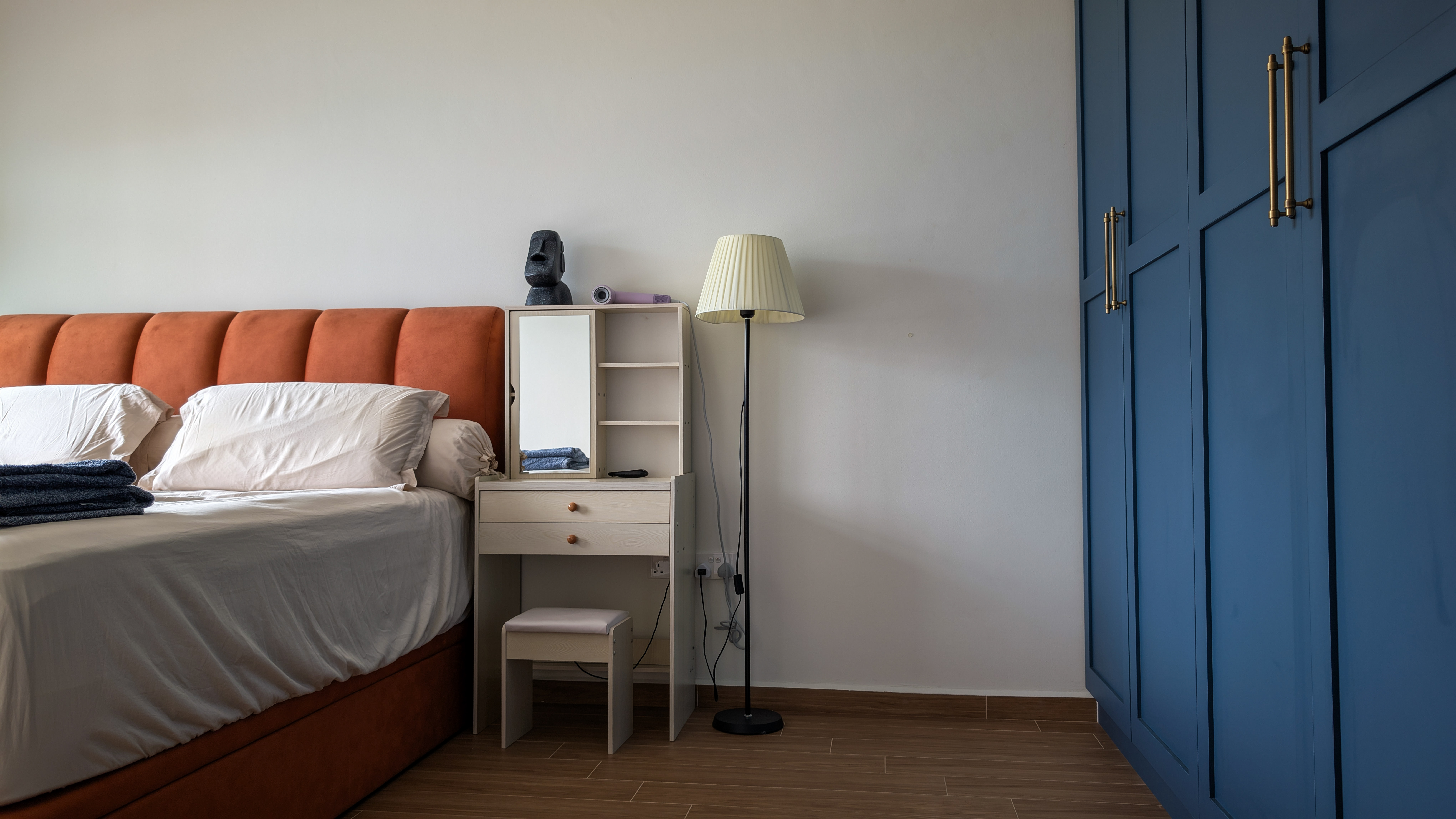 Our bedroom: Balancing bold and neutral colours