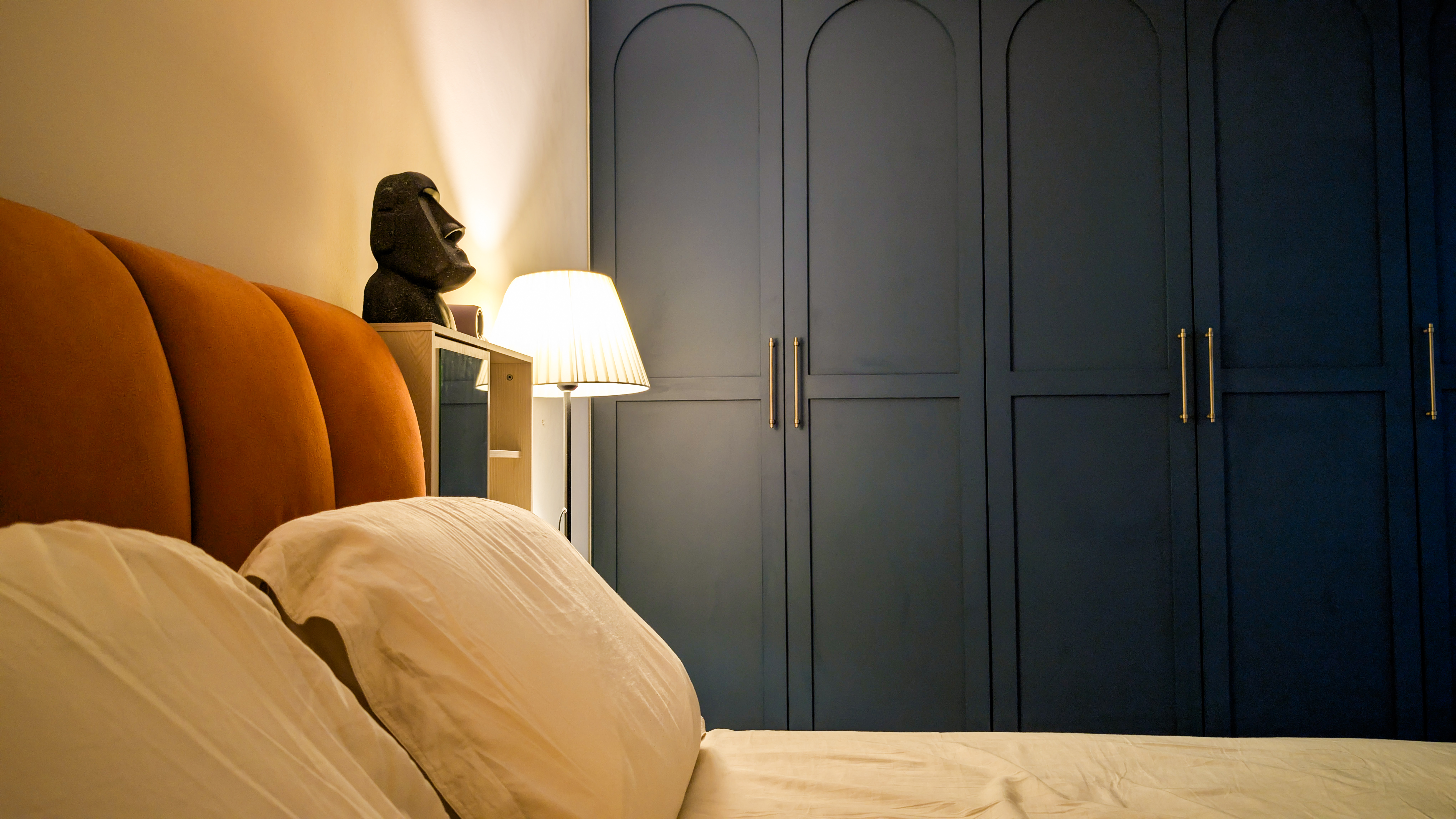 Our bedroom: Balancing bold and neutral colours