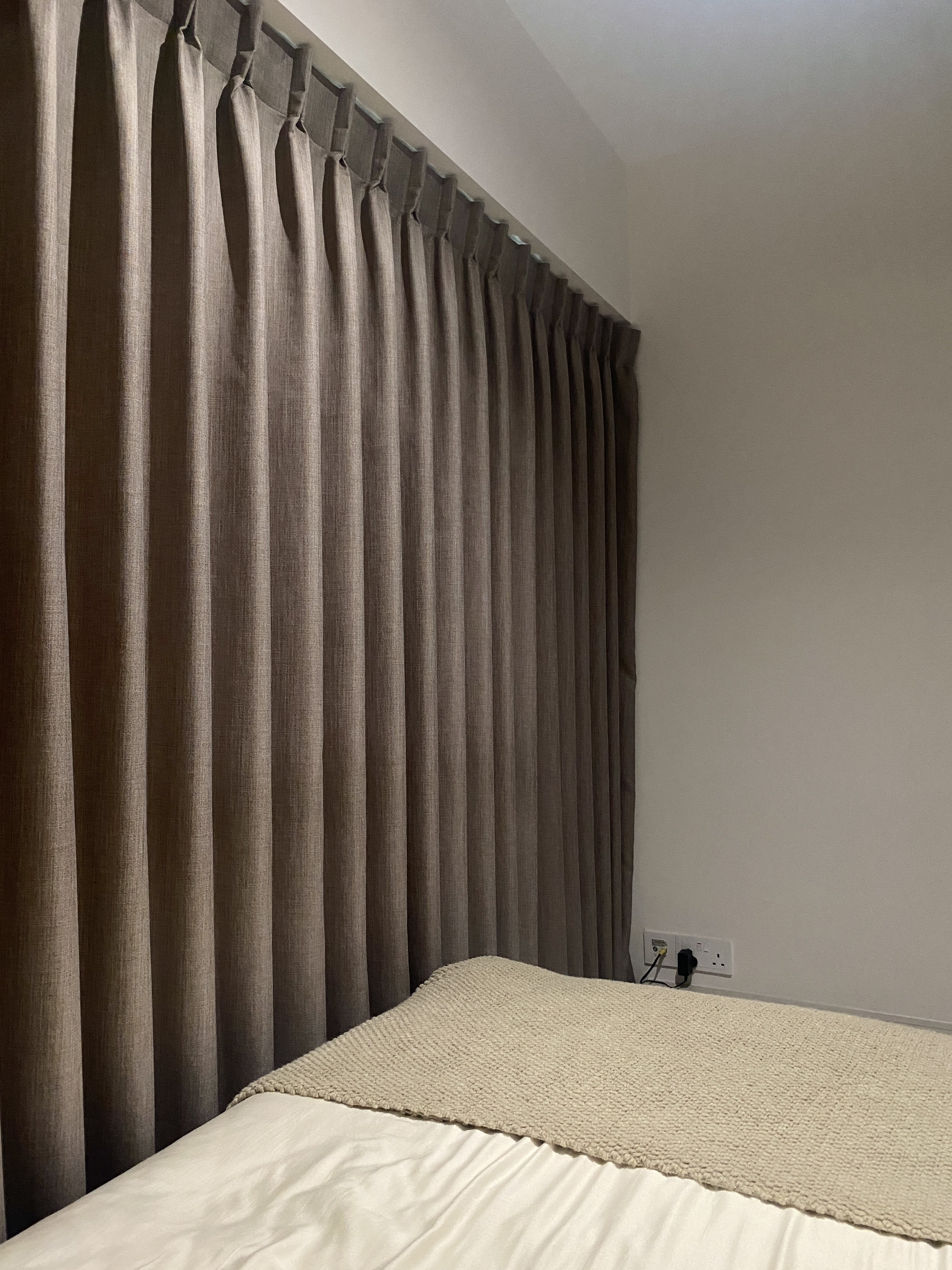 Bedroom: Maximizing Space with Platform Bed and Mini Walk in Wardrobe