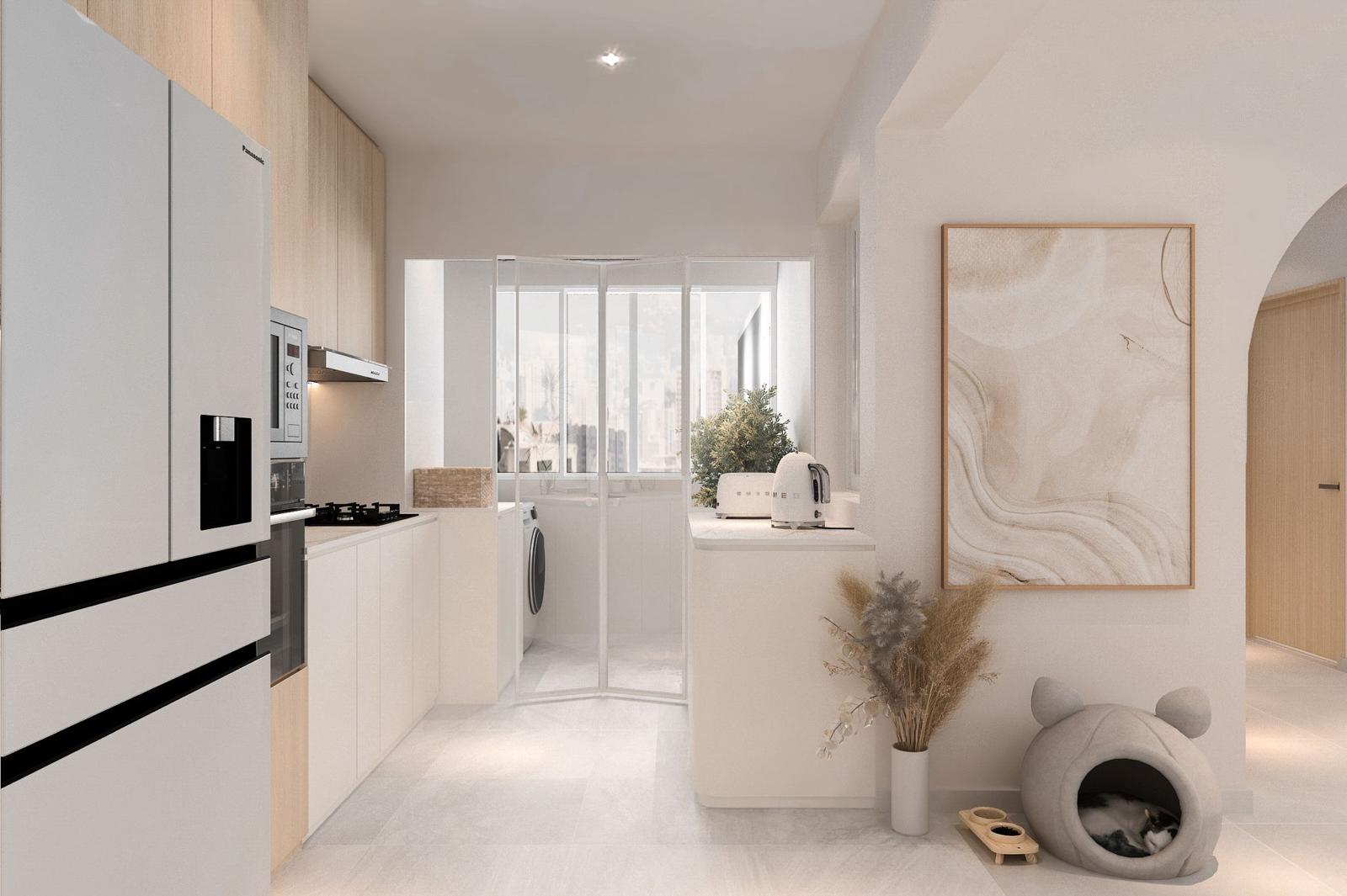 Renders vs reality: Japandi Luxe Living room, Kitchen & Dining