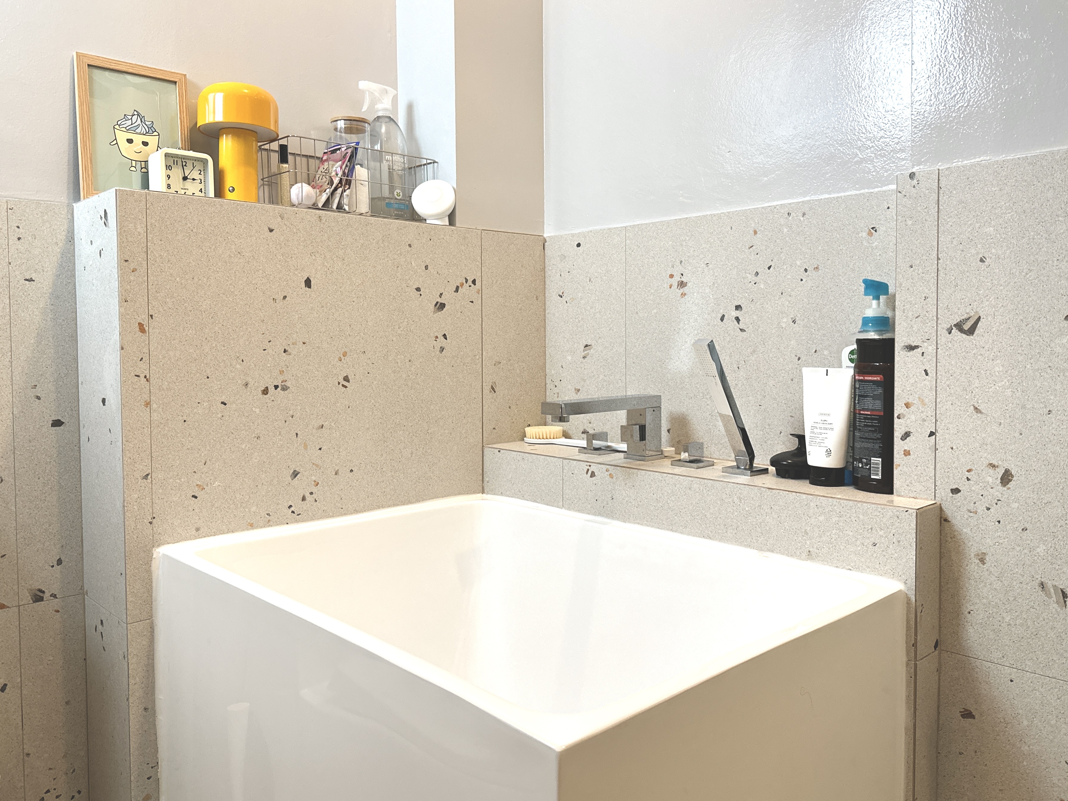 A 3-Room HDB Japandi-inspired Bathroom with a Bathtub!