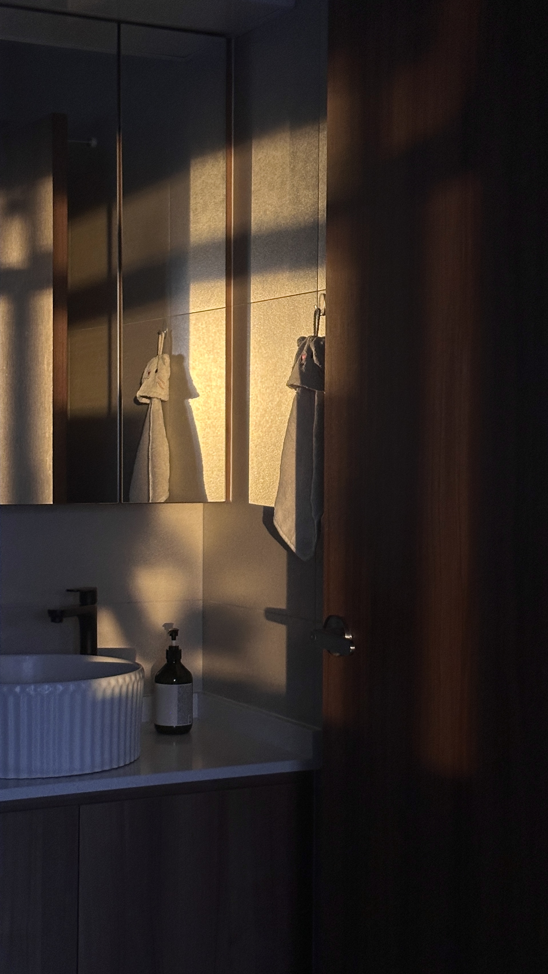 Featuring a statement piece in our minimalist bathroom!