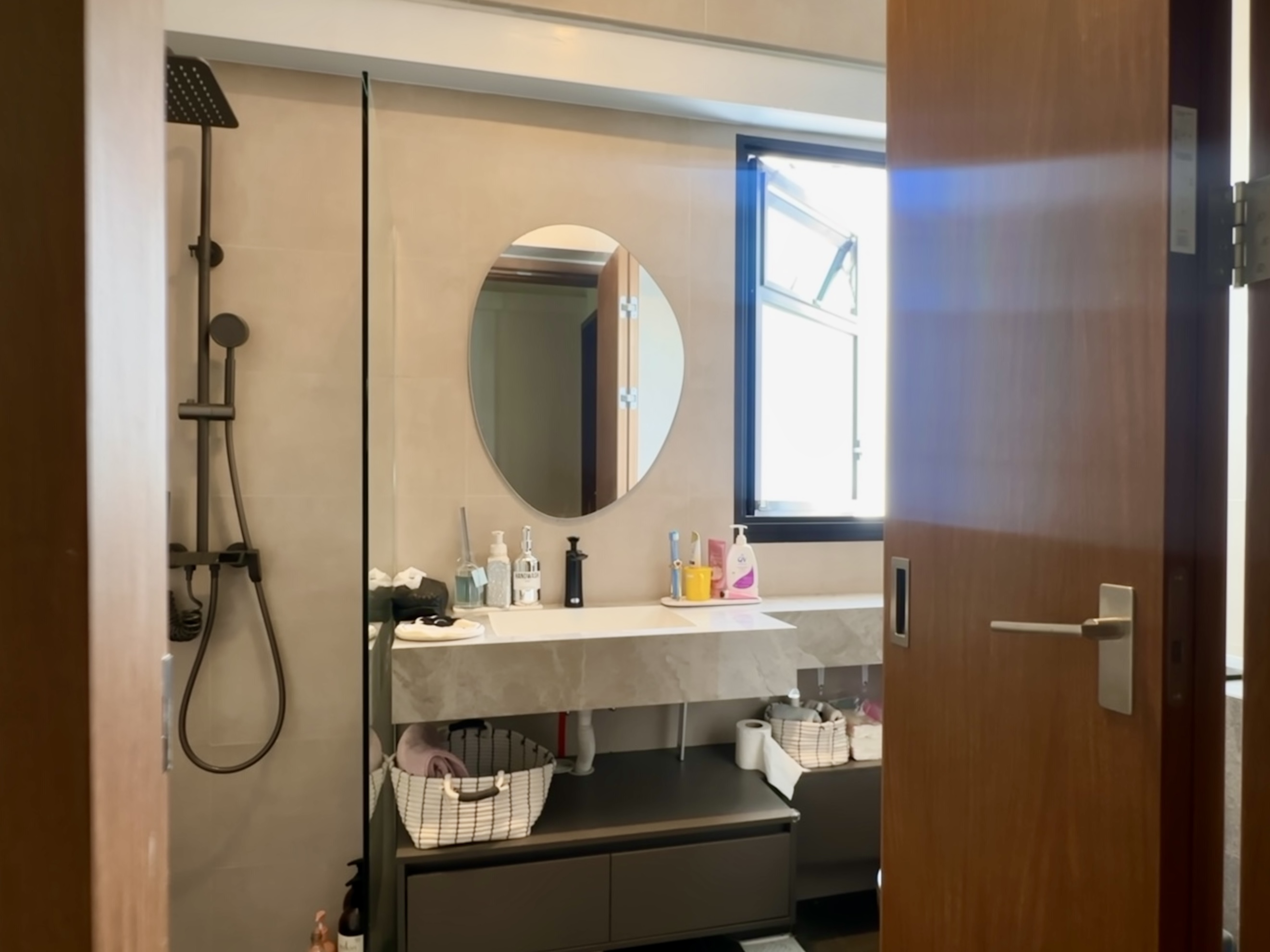 An All-Grey Guest Bathroom With Zero Built-Ins | Tampines