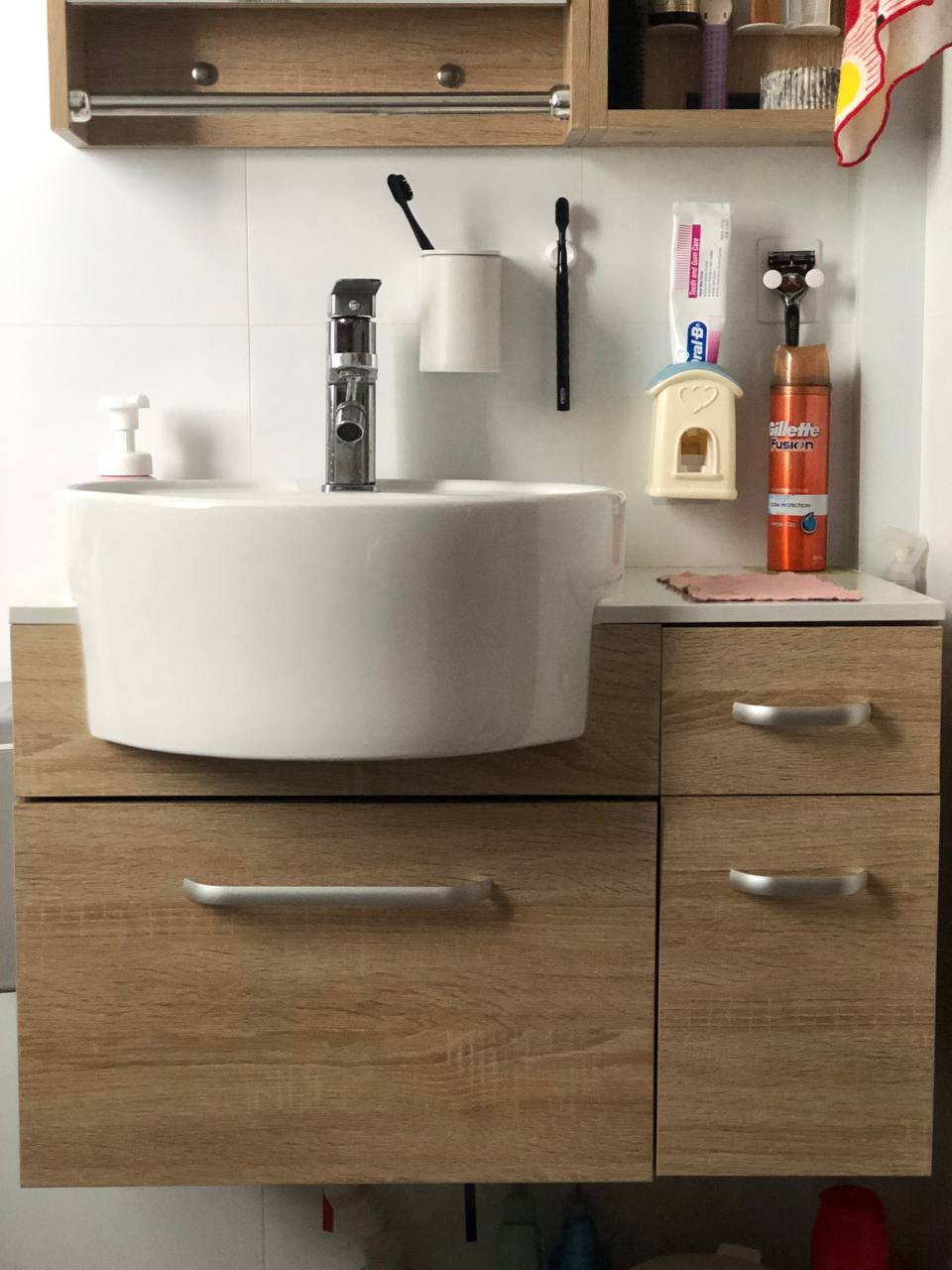 Our Bathroom: No Glass Panel with Round Basin